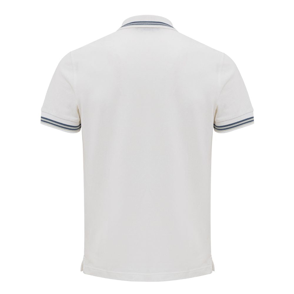 Corneliani White Cotton Polo Shirt