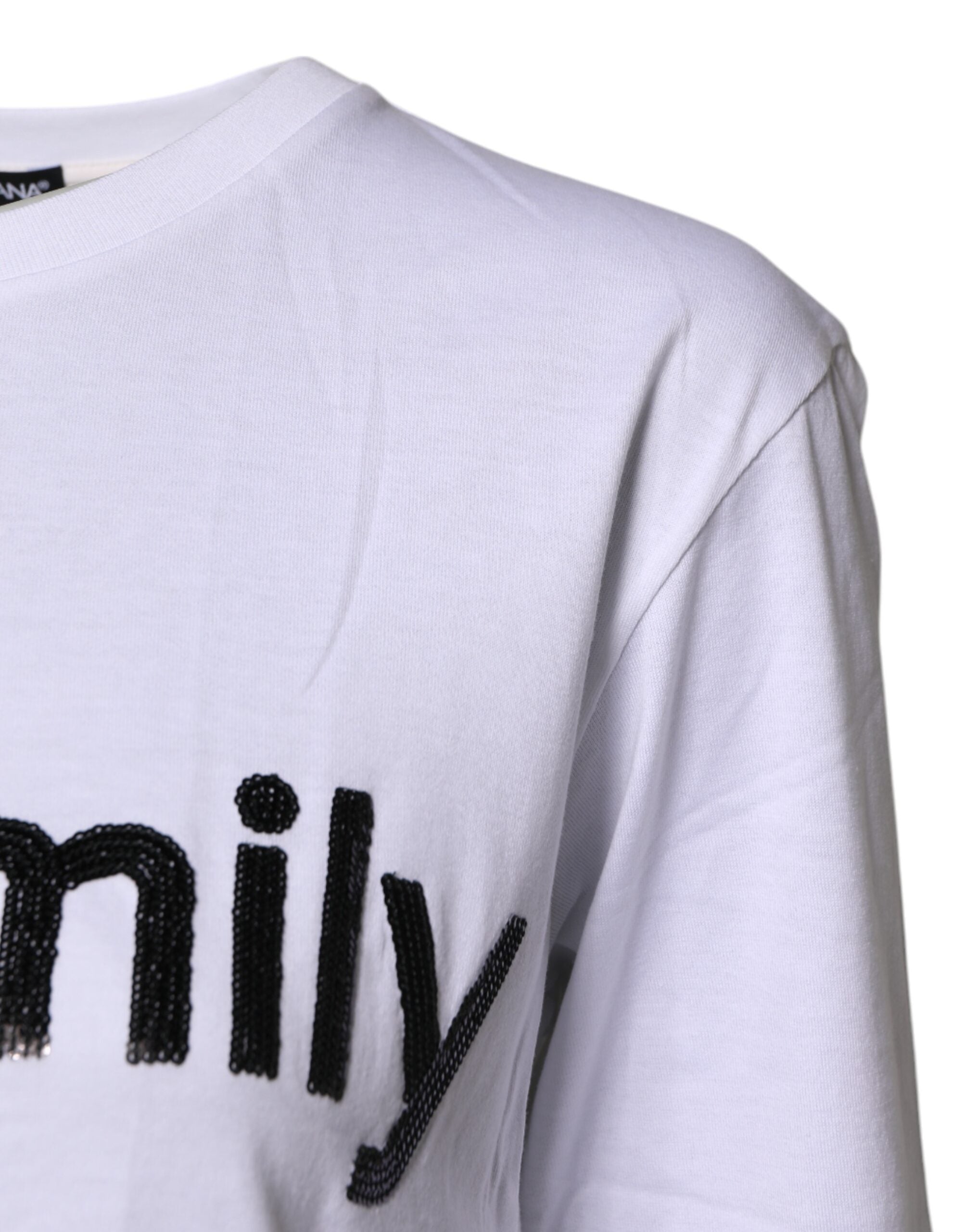 Dolce & Gabbana White #DGFAMILY Embroidery Cotton T-shirt