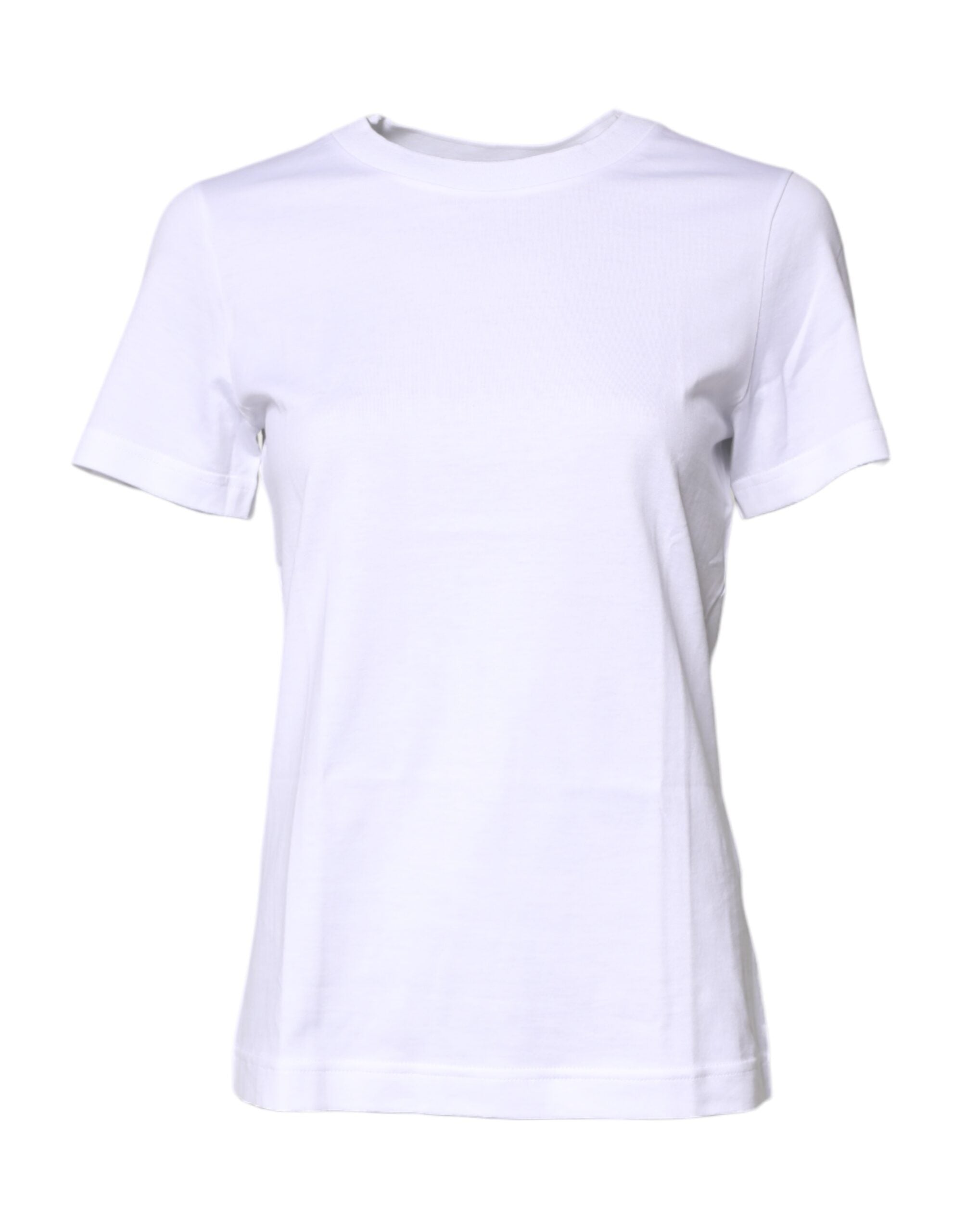 Dolce & Gabbana White Cotton Short Sleeves Crew Neck T-shirt