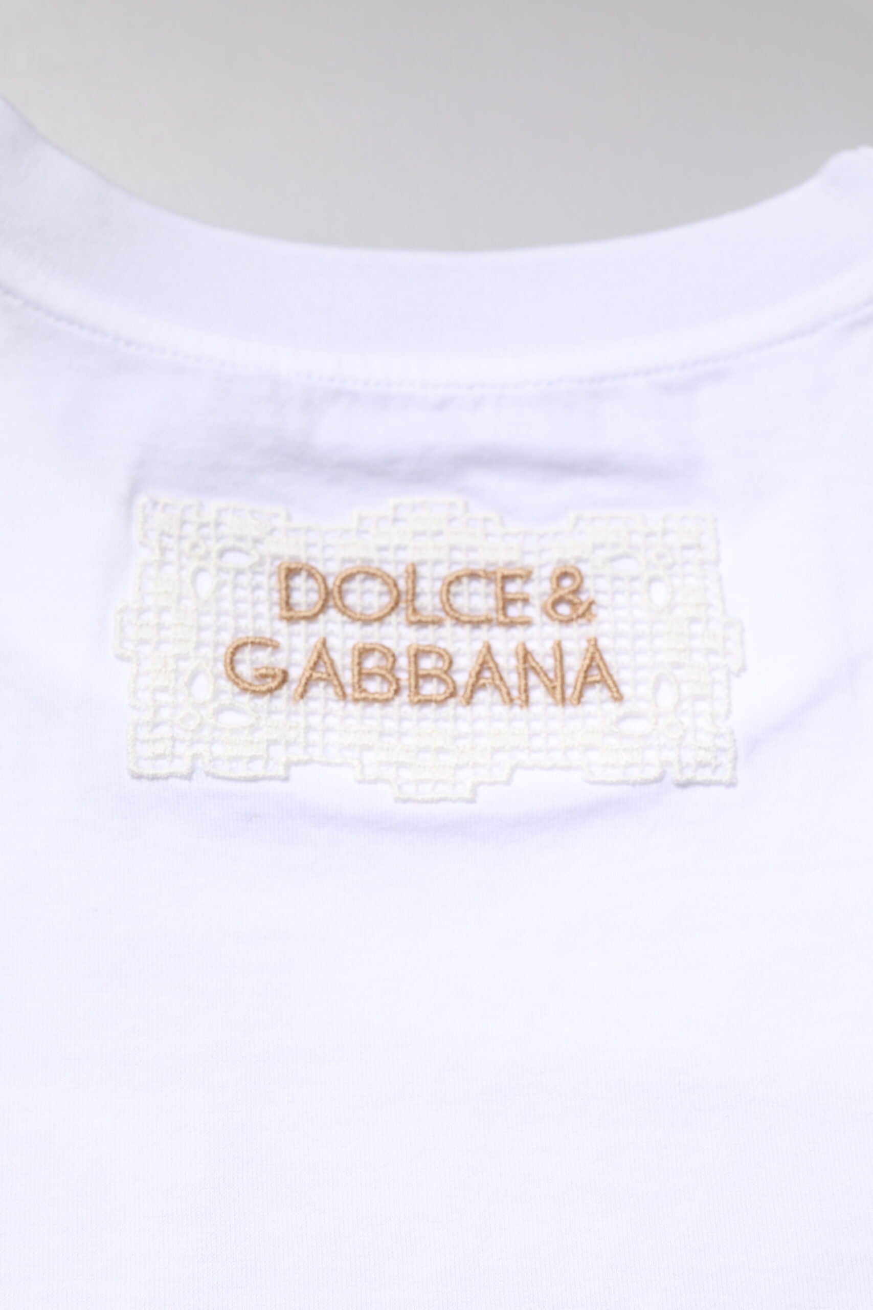 Dolce & Gabbana White Cotton Short Sleeves Crew Neck T-shirt