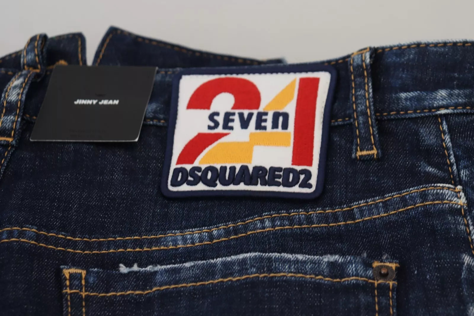 Dsquared² Blue Cotton High Waist Wide Leg Denim Jinny Jeans