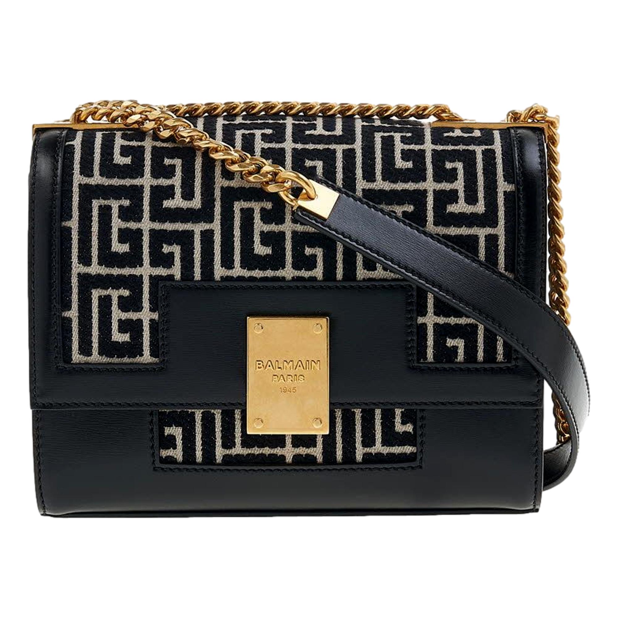 Balmain 1945 Monogram Jacquard Shoulder Bag