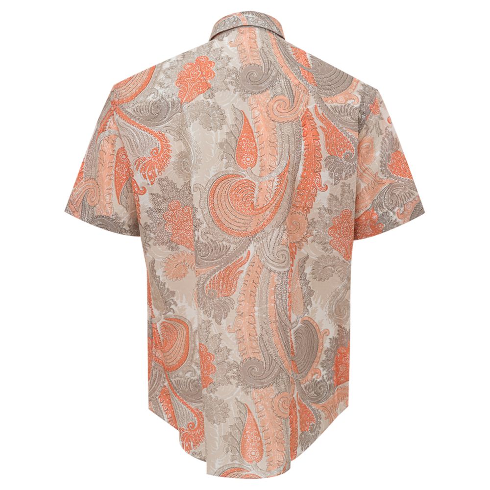 Brioni Orange Cotton Shirt