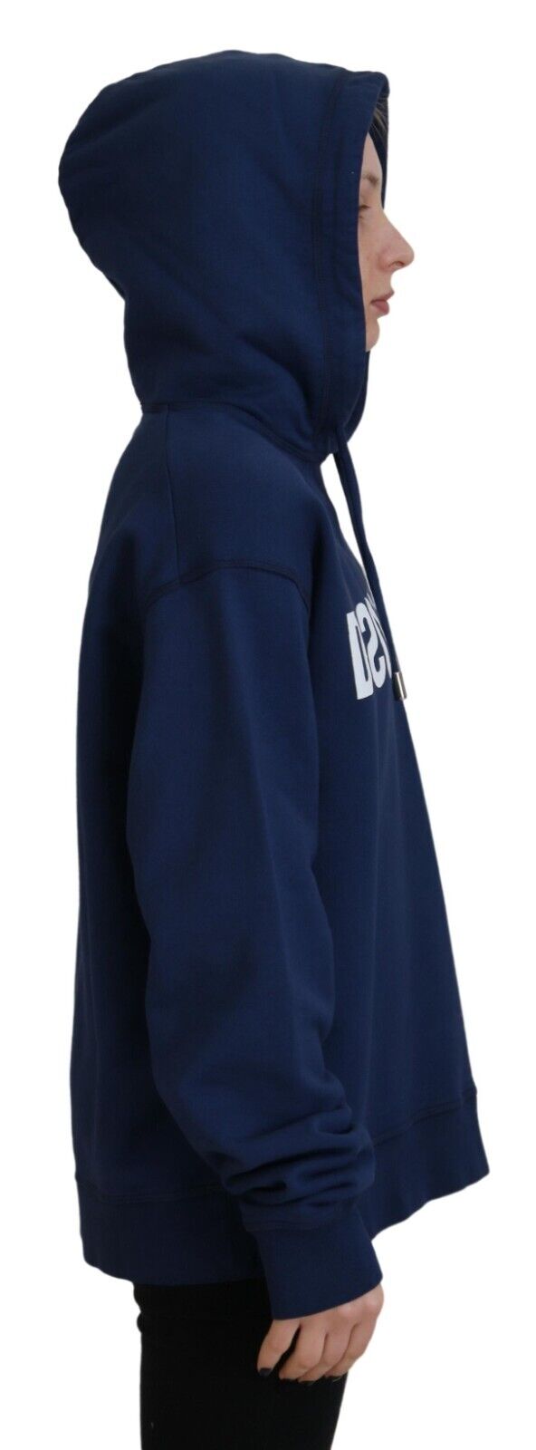 Dsquared² Blue Logo Printed Hooded Women Long Sleeve Sweater