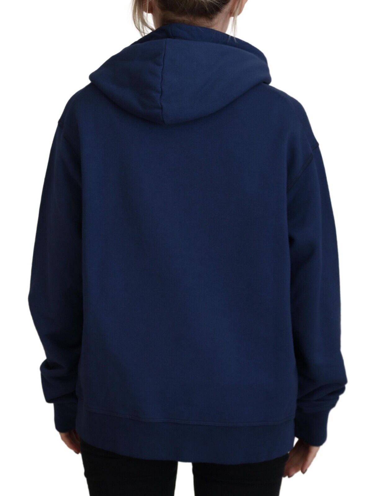 Dsquared² Blue Logo Printed Hooded Women Long Sleeve Sweater