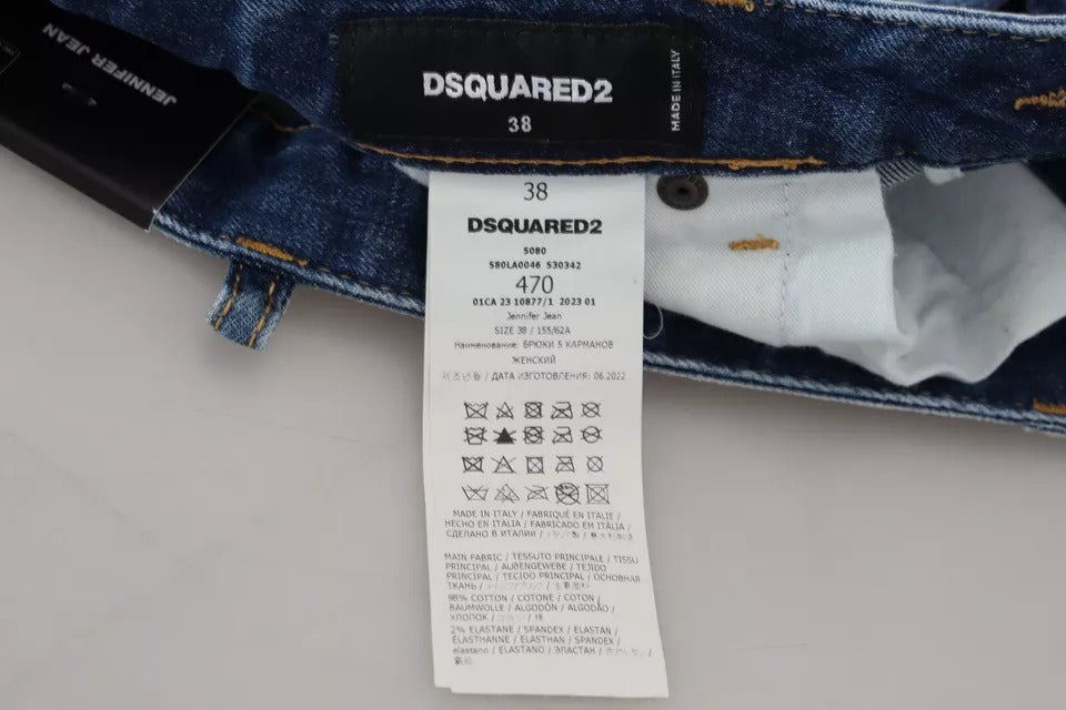 Dsquared² Blue Icon Low Waist Skinny Jennifer Denim Jeans