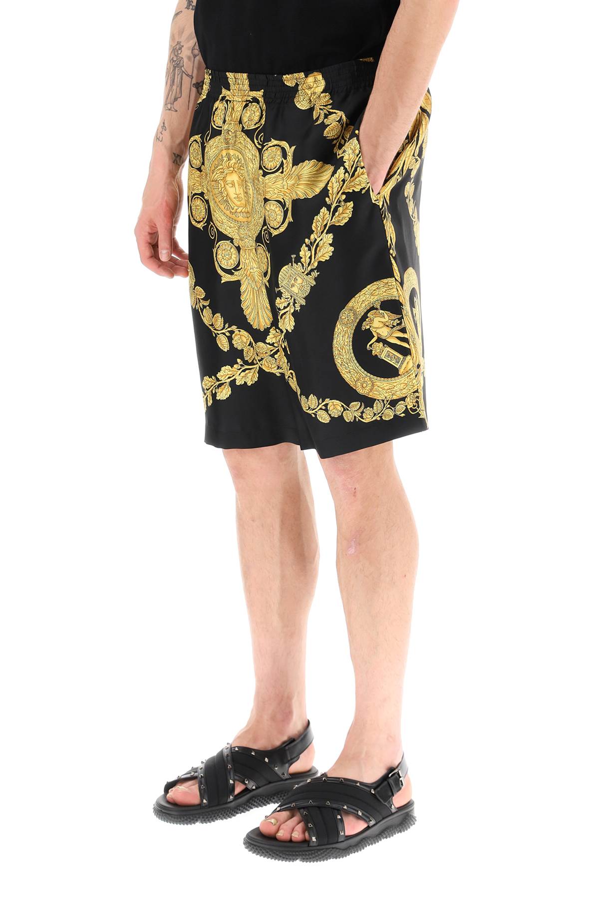 Versace maschera baroque silk shorts