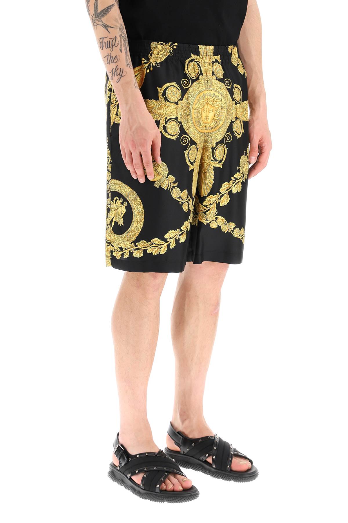 Versace maschera baroque silk shorts