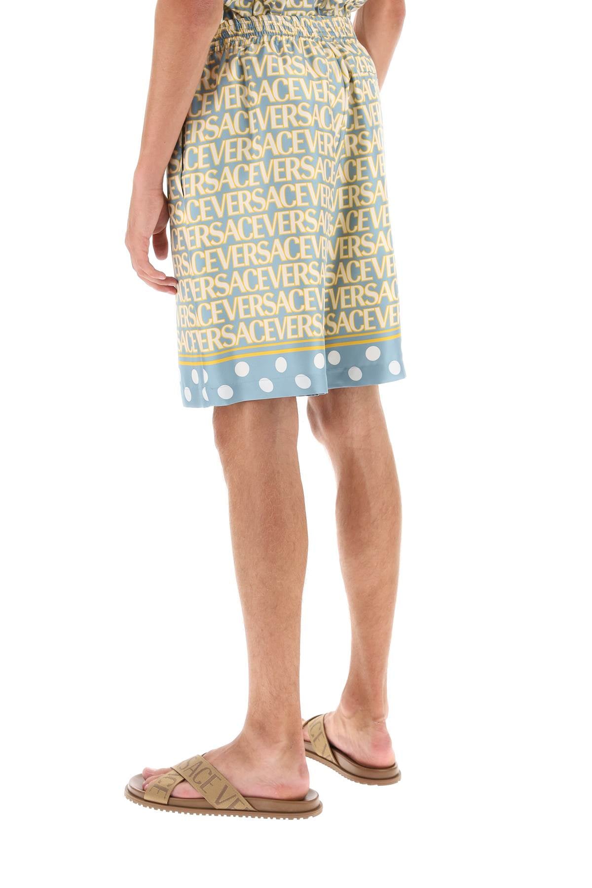 Versace versace allover silk shorts