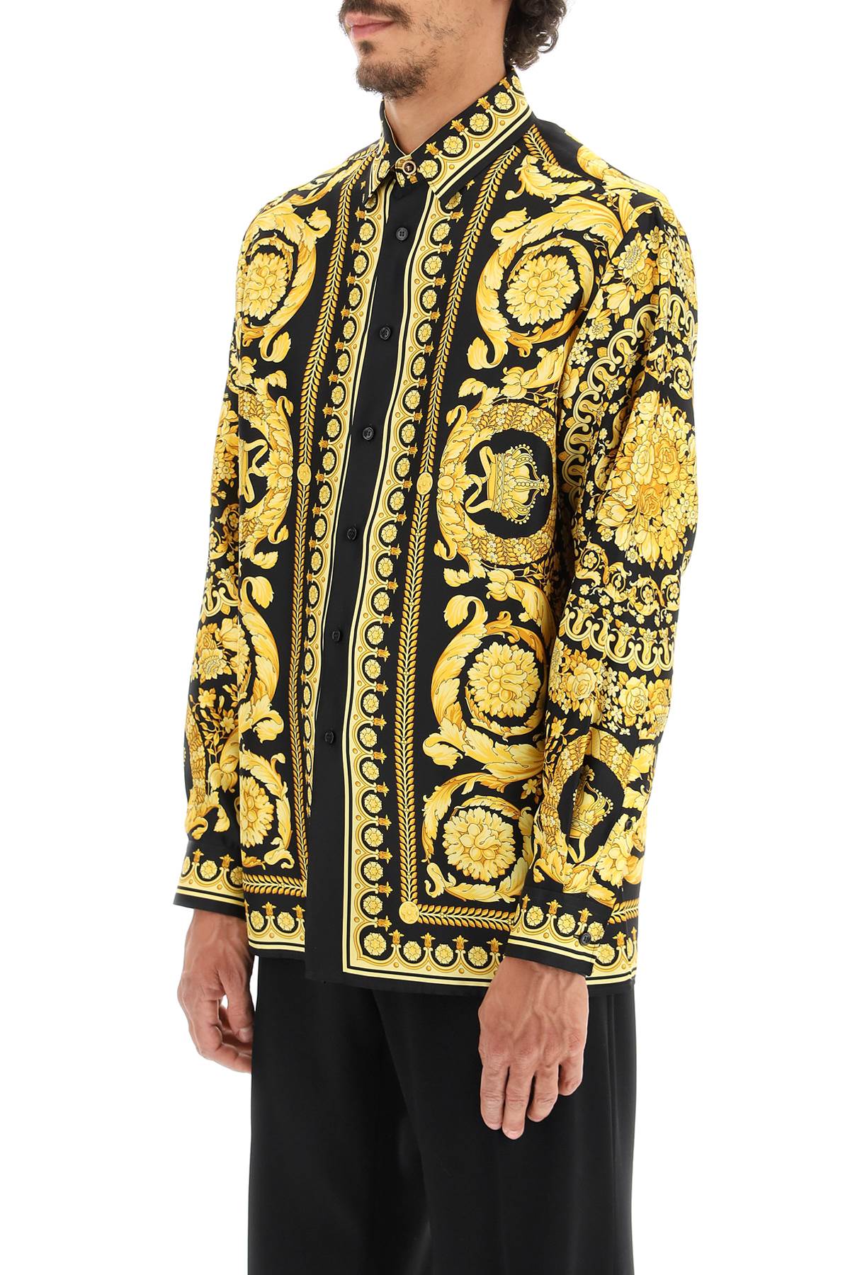 Versace barocco print silk shirt