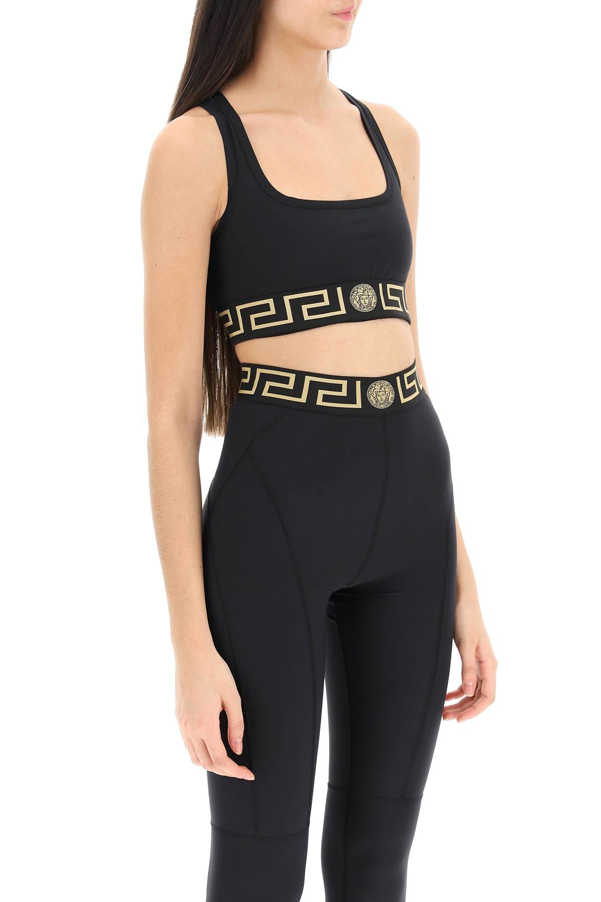 Versace sports bra with greca band