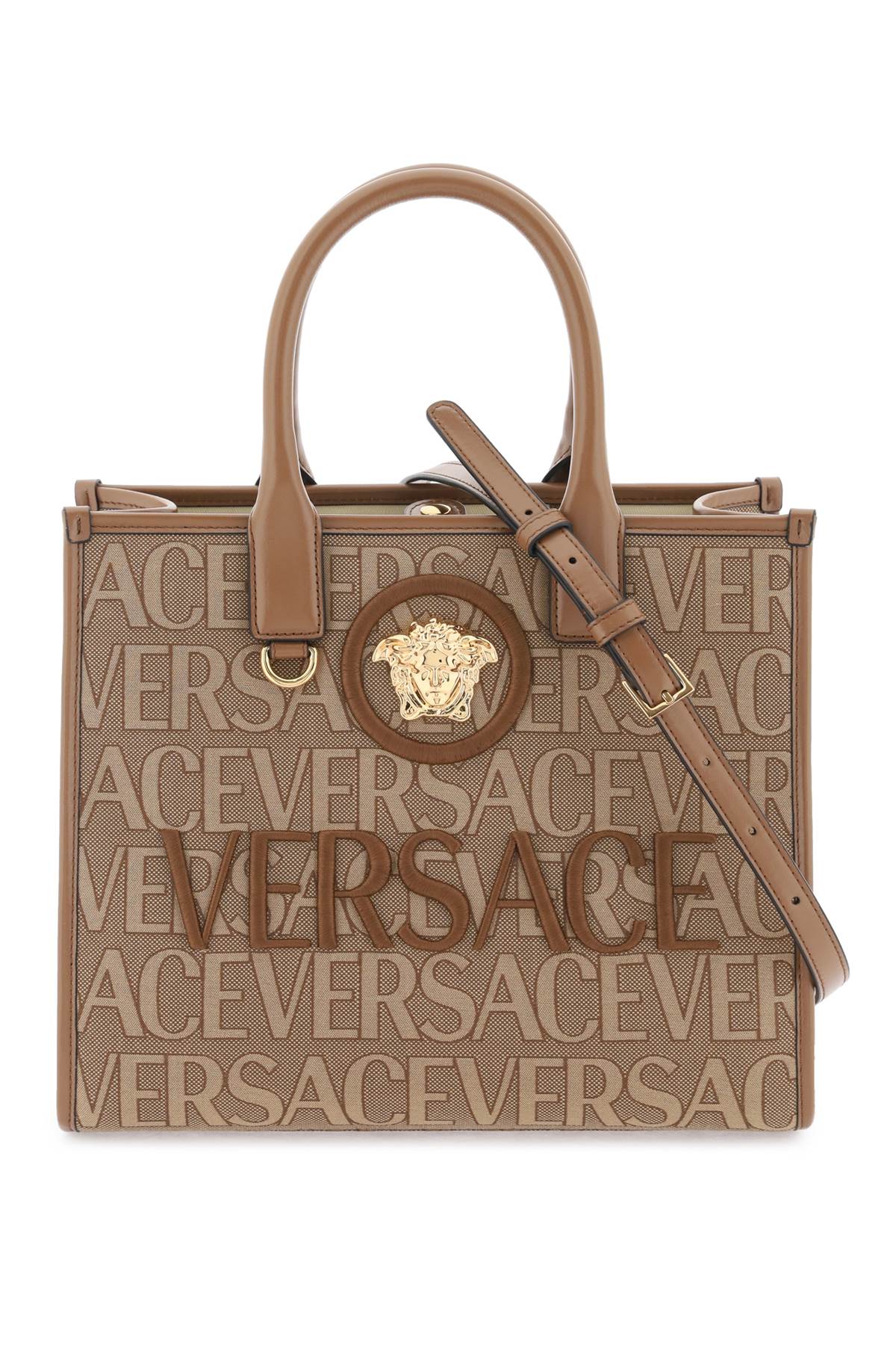 Versace versace allover small tote bag