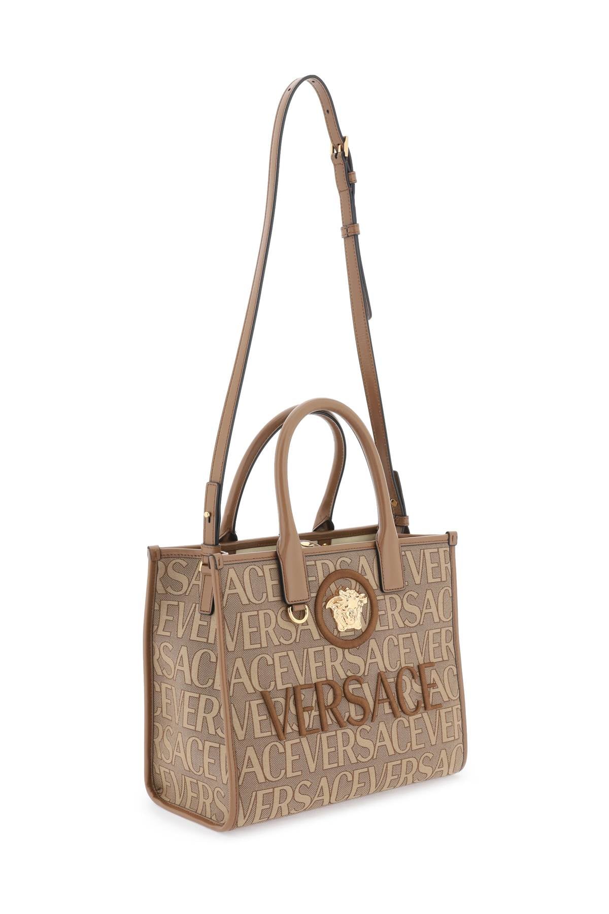 Versace versace allover small tote bag