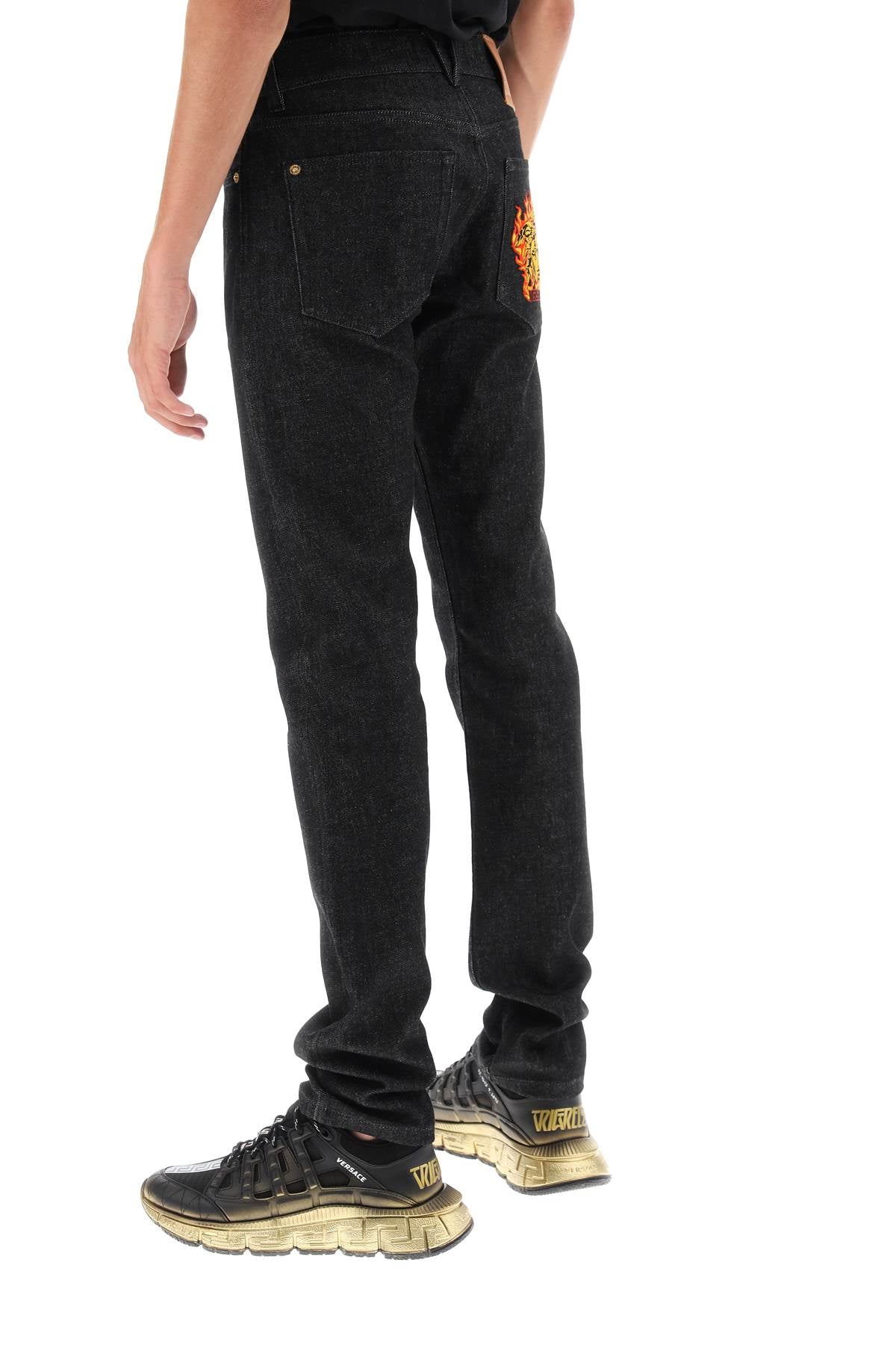 Versace medusa flame jeans