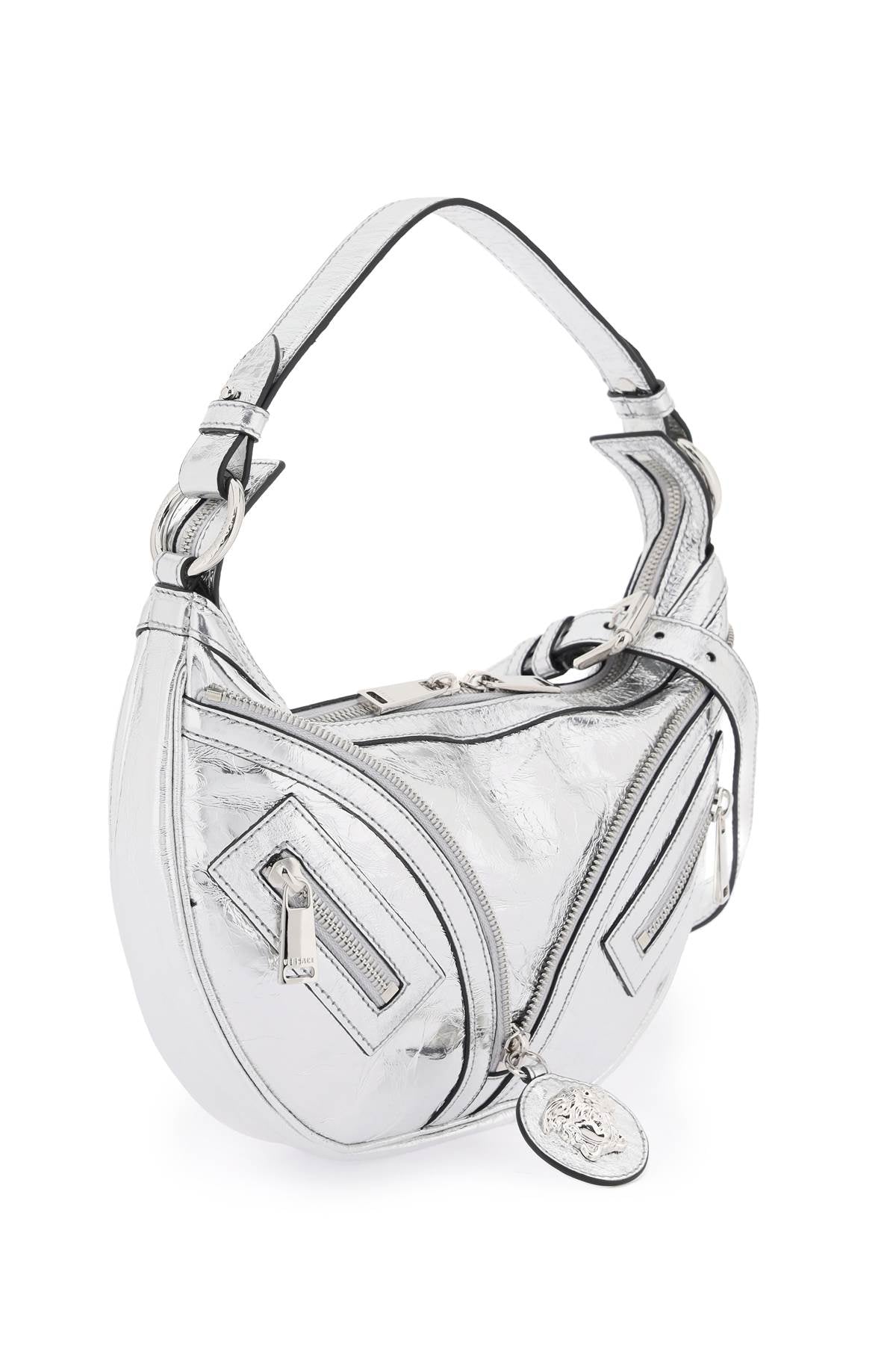 Versace metallic leather 'repeat' hobo bag