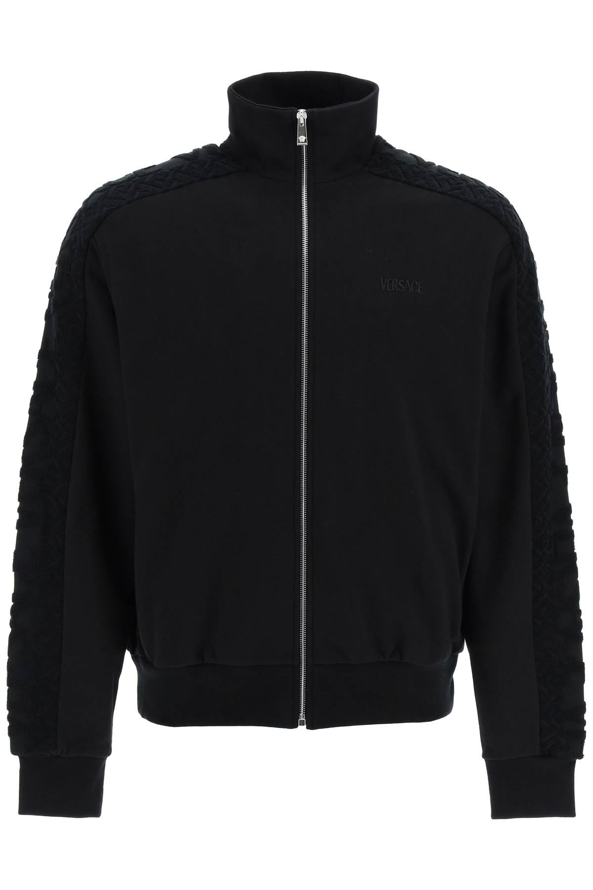 Versace full zip sweatshirt with terry greca