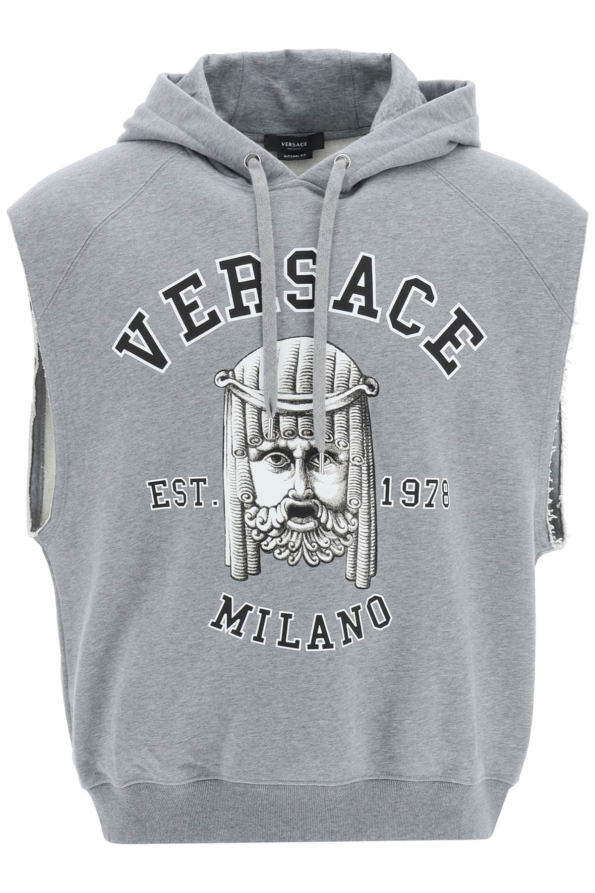 Versace la maschera logo sleeveless hoodie