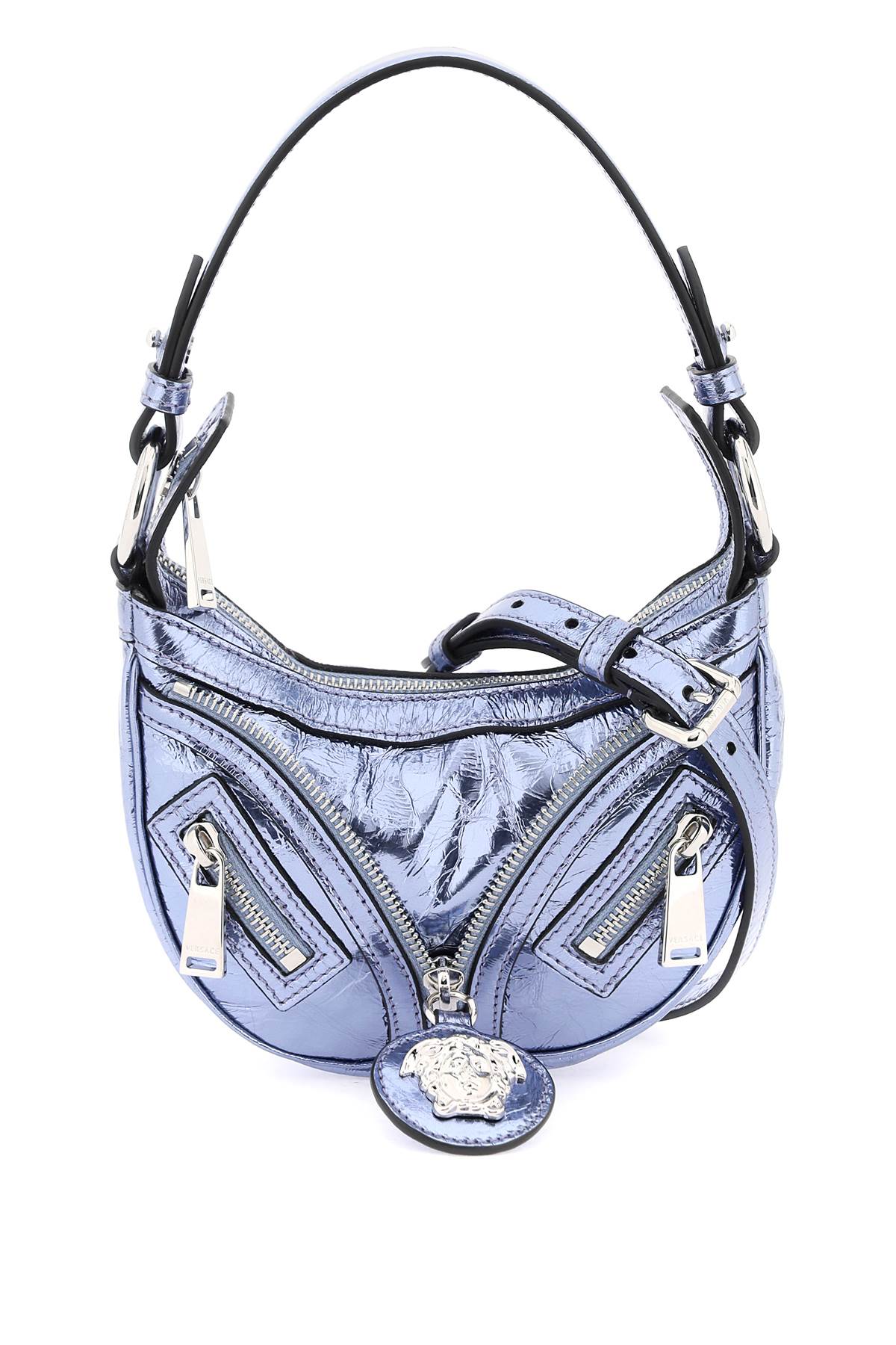 Versace metallic leather 'repeat' mini hobo bag