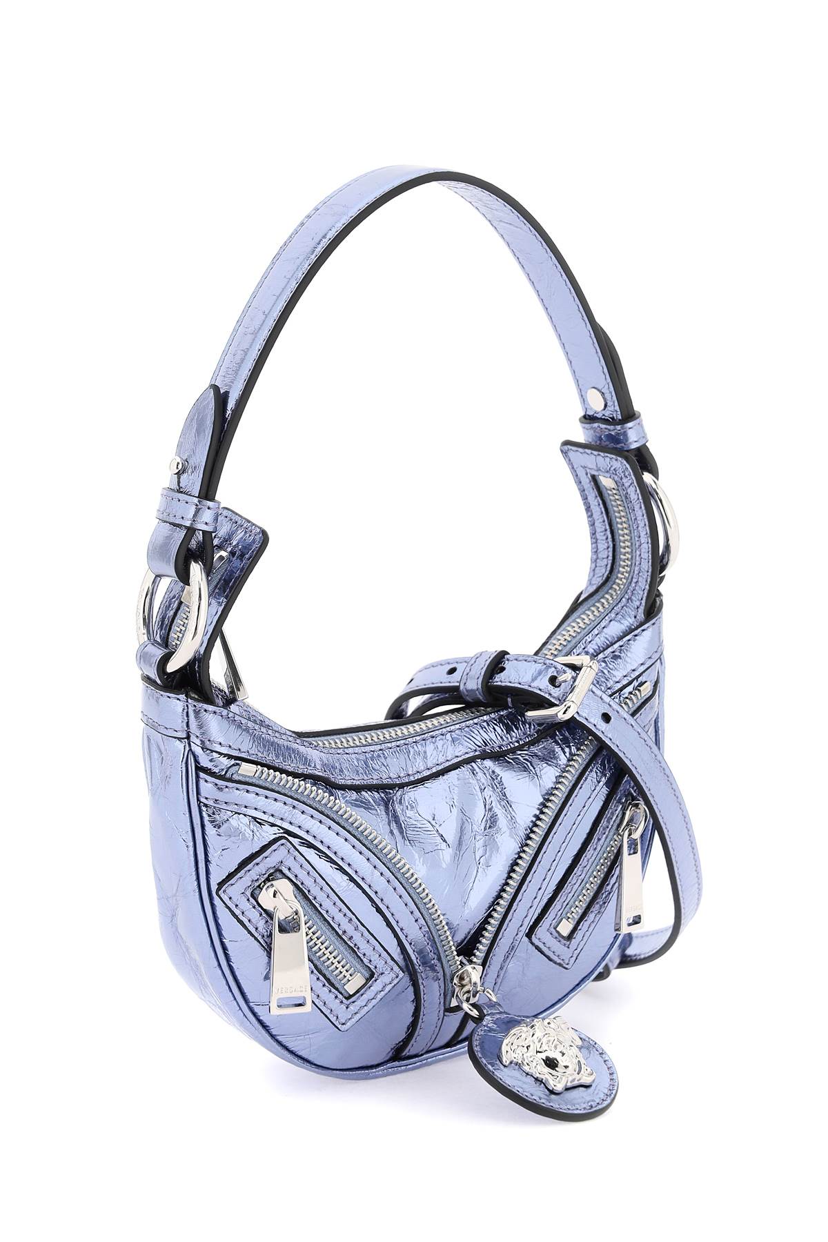 Versace metallic leather 'repeat' mini hobo bag