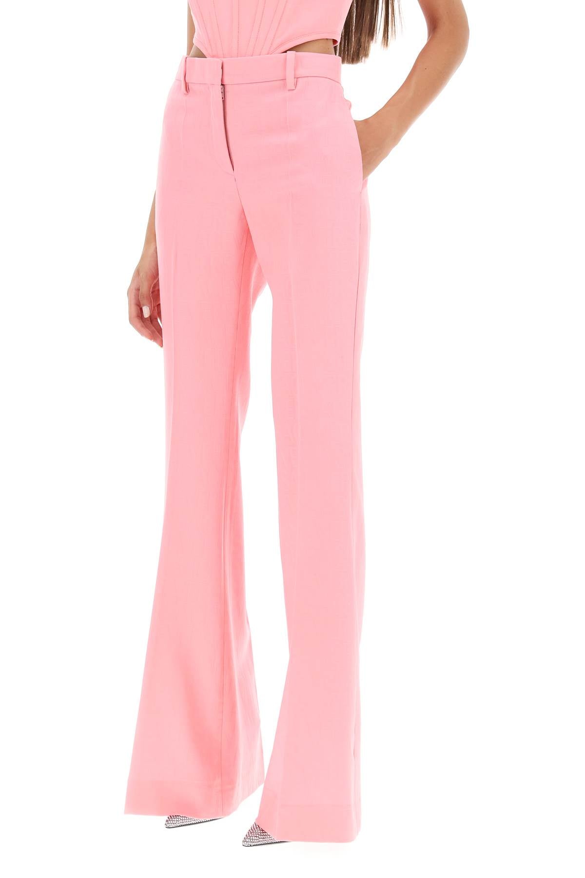 Versace low waisted flared trousers