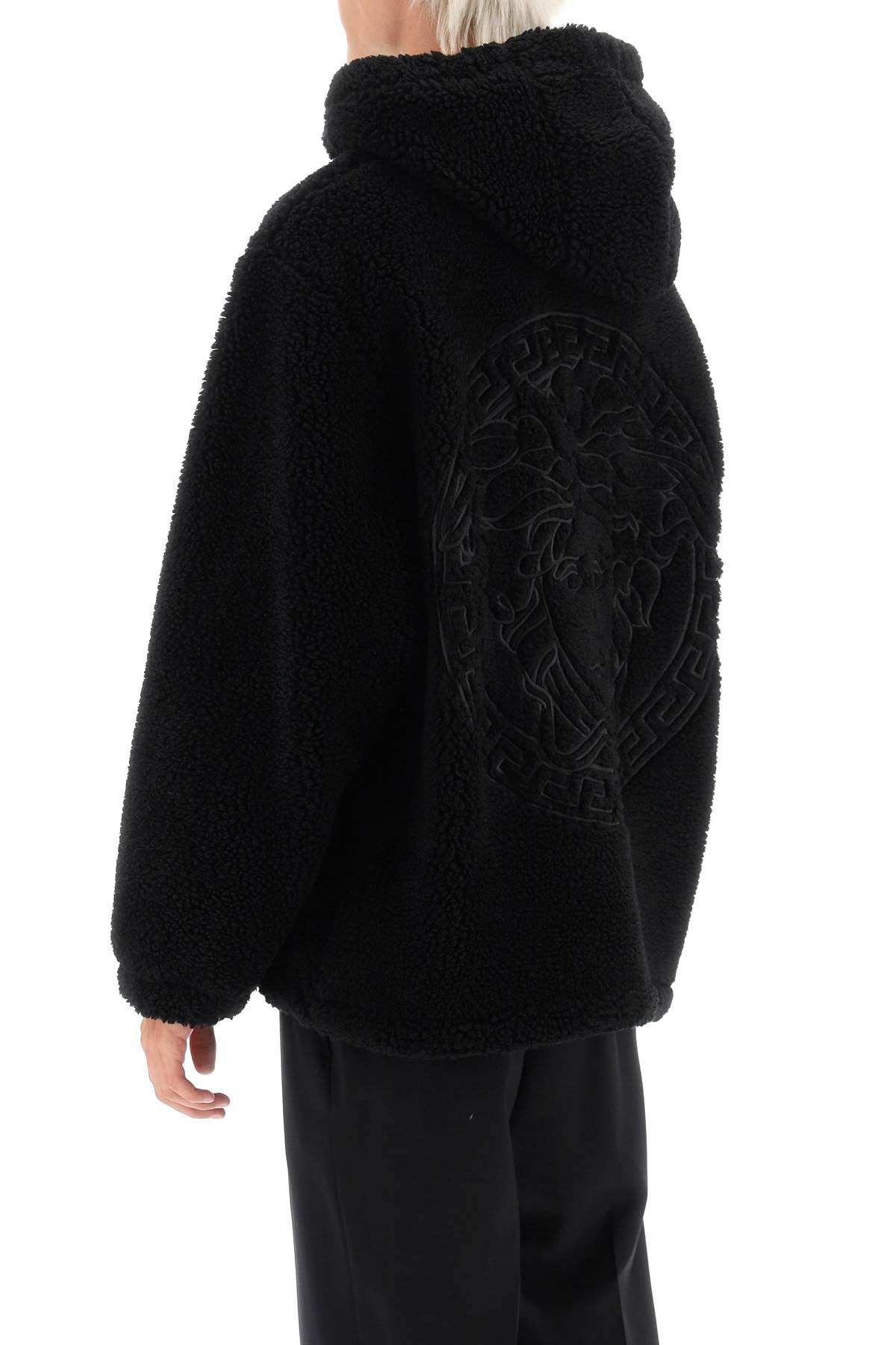 Versace teddy hoodie with medusa embroidery