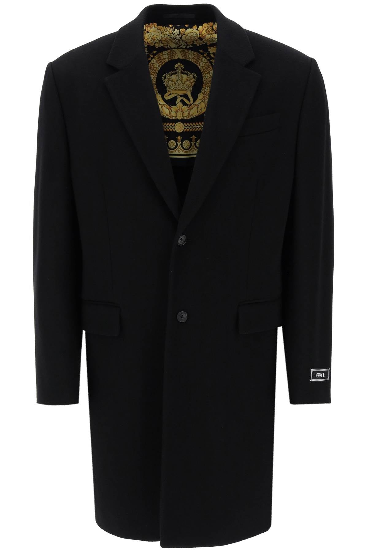 Versace barocco single-breasted coat