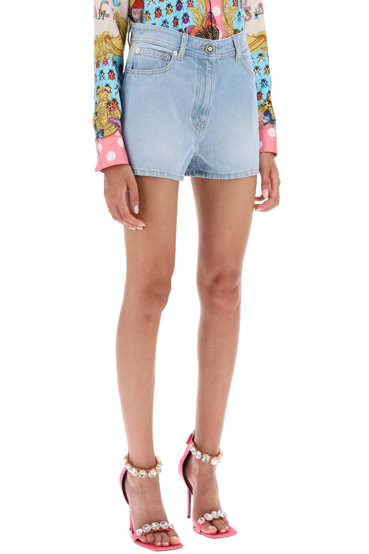 Versace butterflies & ladybugs denim shorts