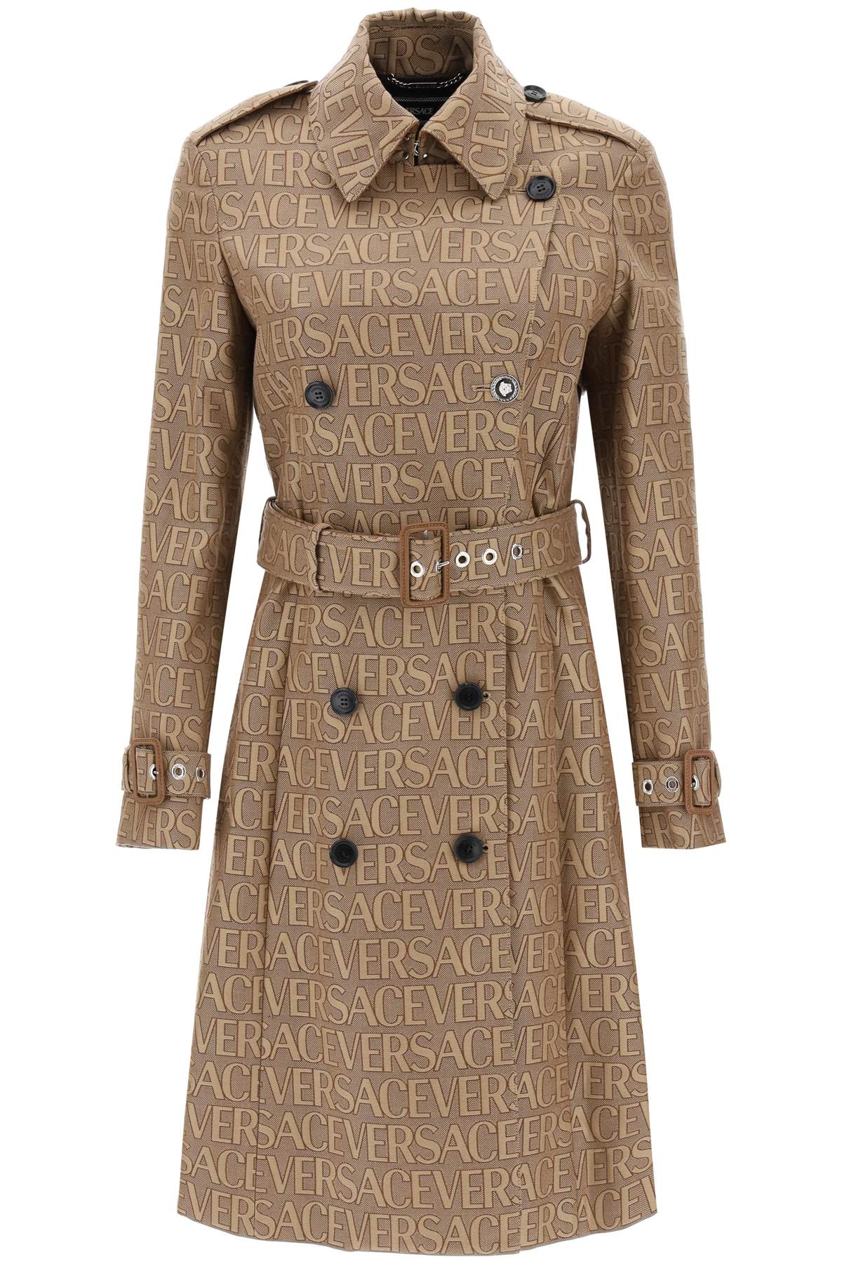 Versace 'versace allover' double-breasted trench coat