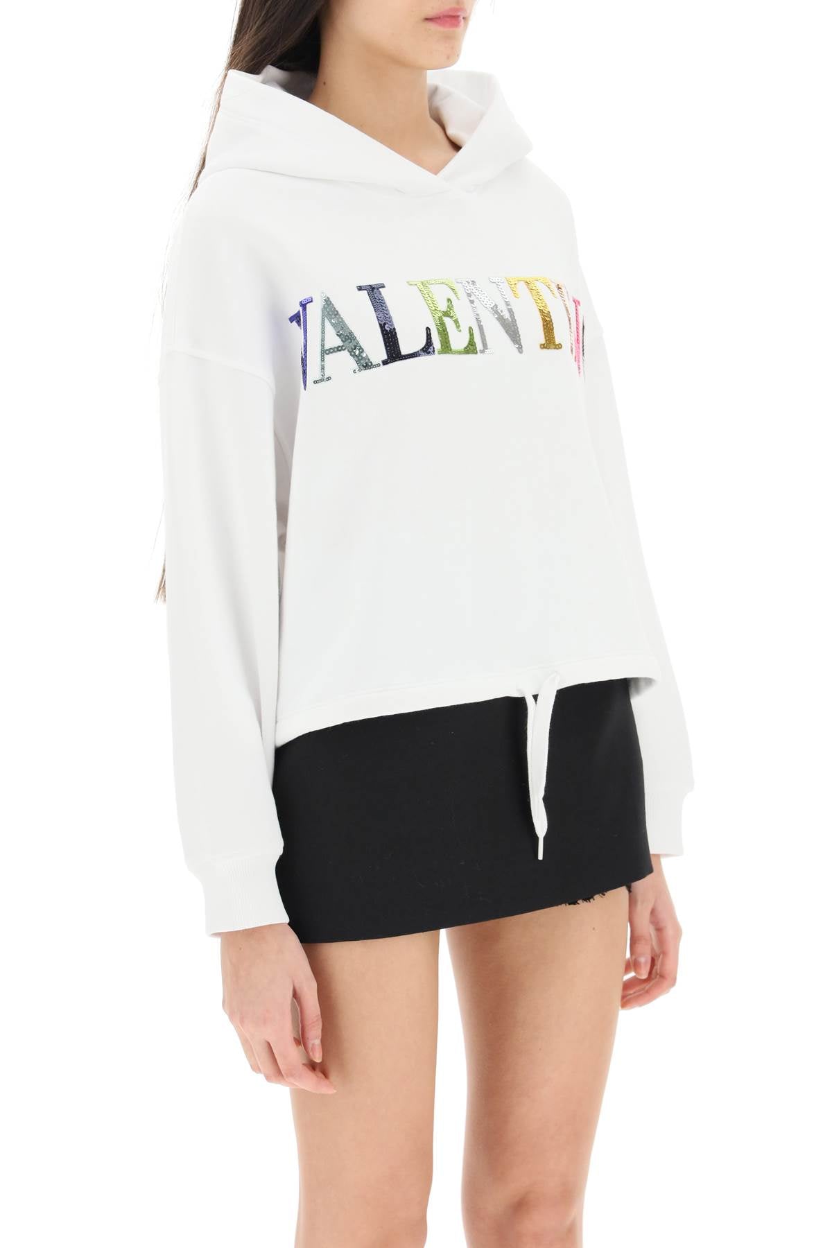 Valentino sequinned logo hoodie