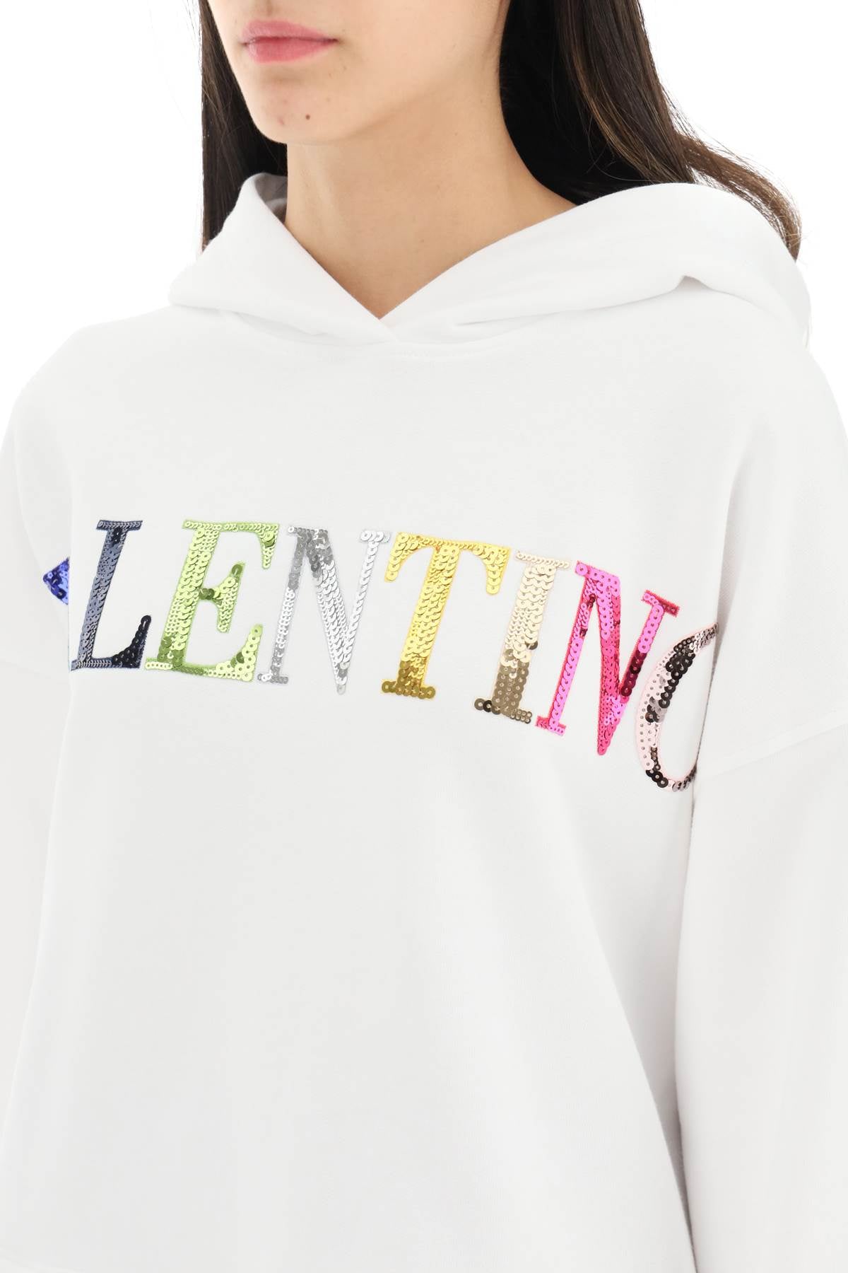 Valentino sequinned logo hoodie