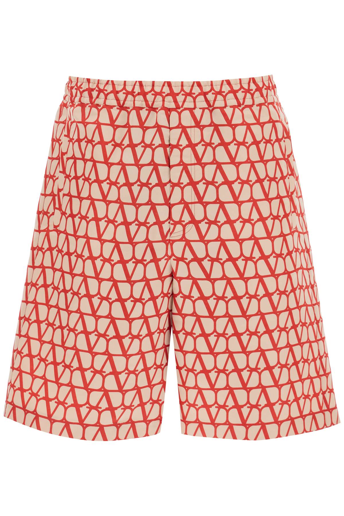 Valentino shorts in silk faille with toile iconographe motif