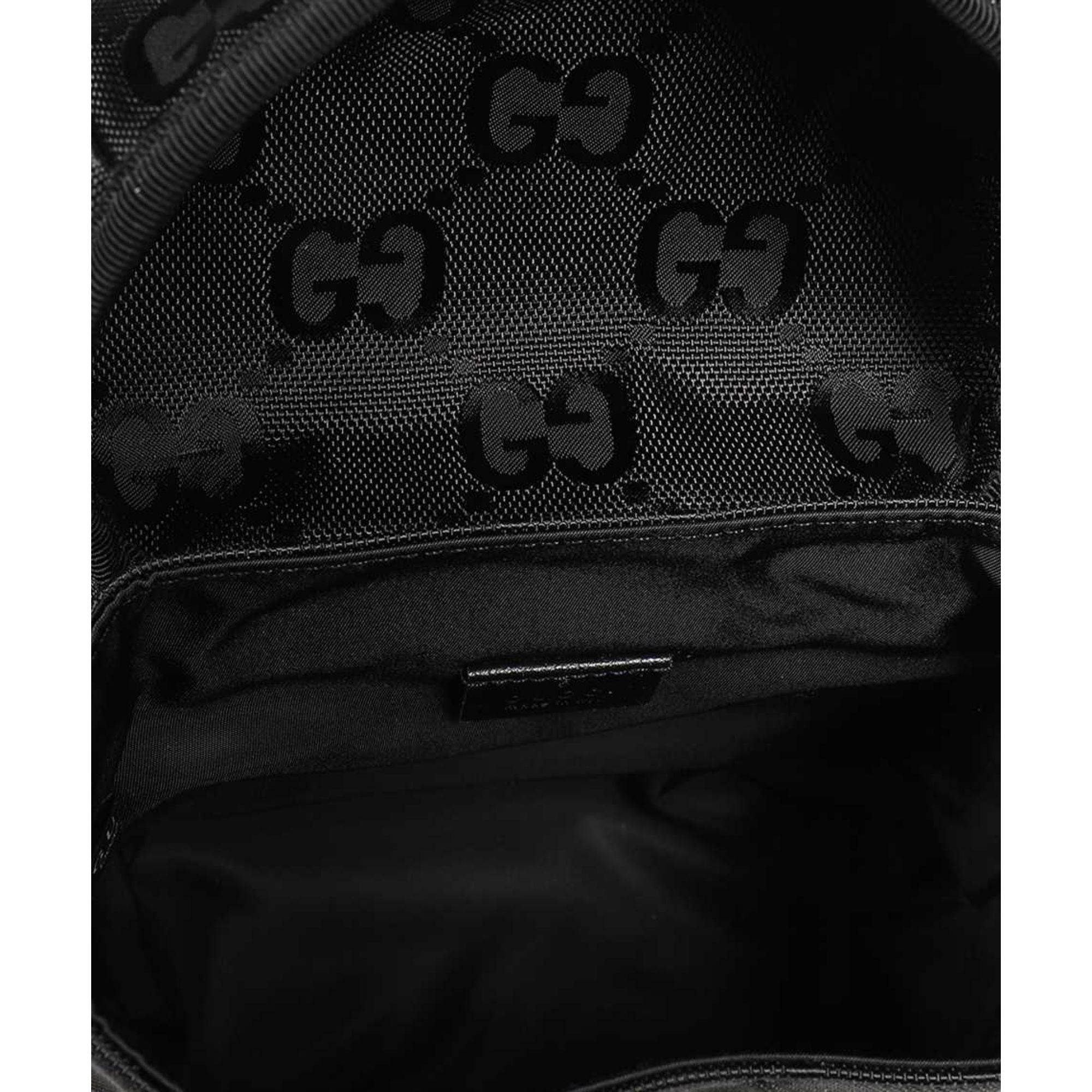 Gucci Econyl Nylon Monogram Off The Grid Messenger Bag Black