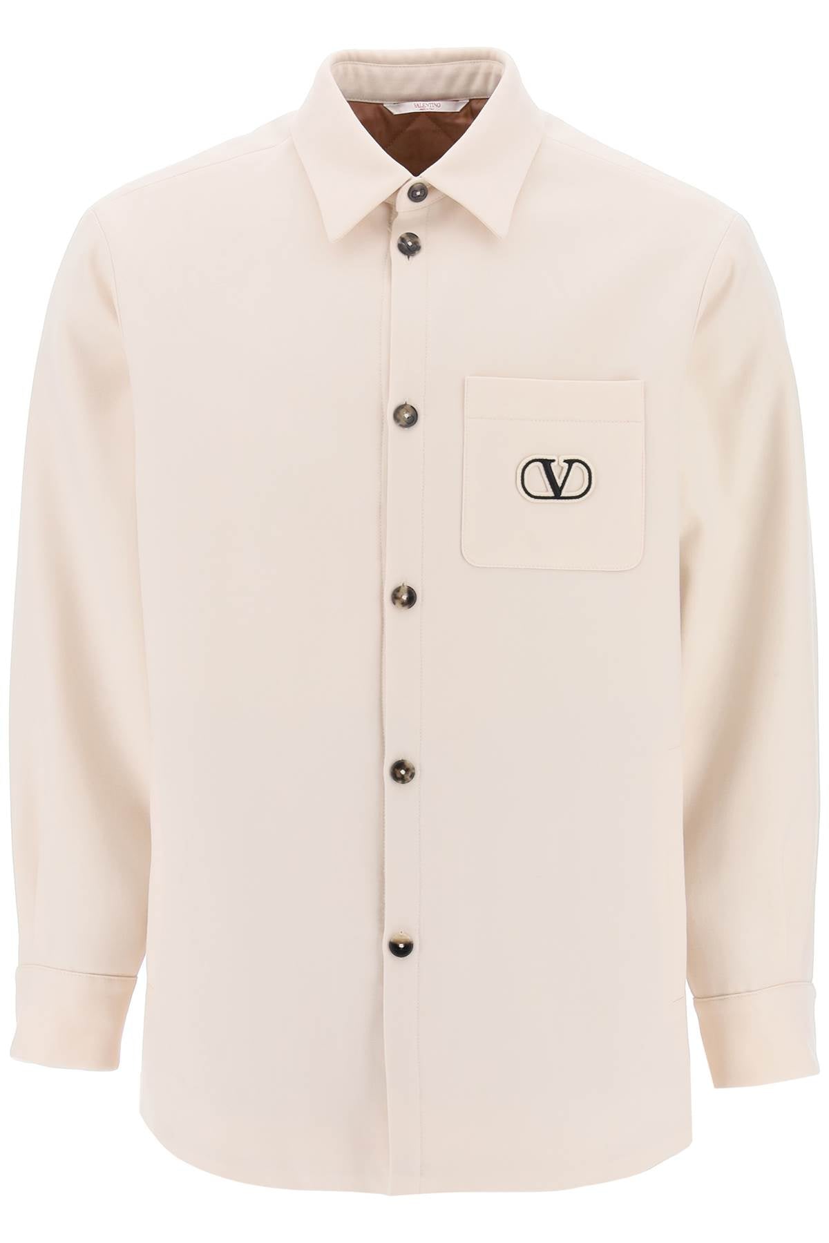 Valentino garavani padded overshirt with vlogo signature patch