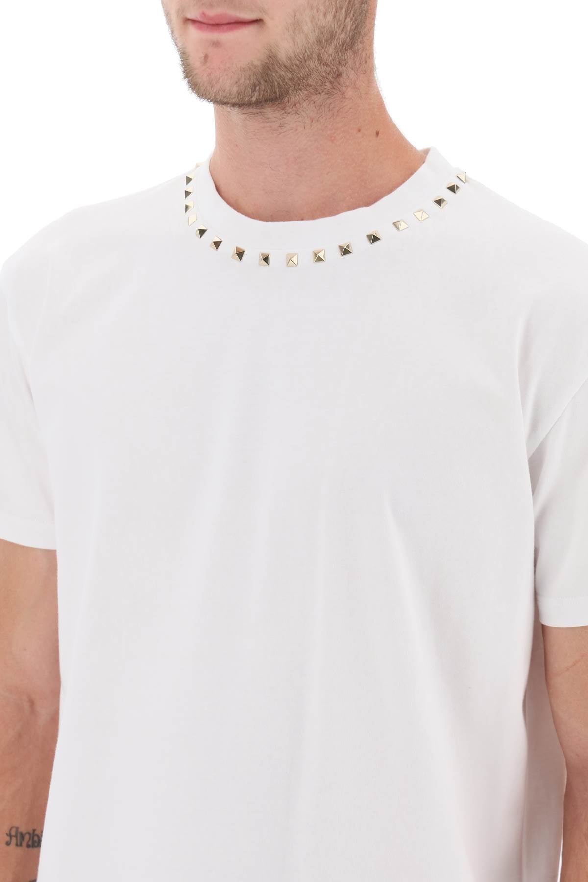 Valentino garavani cotton t-shirt with studs