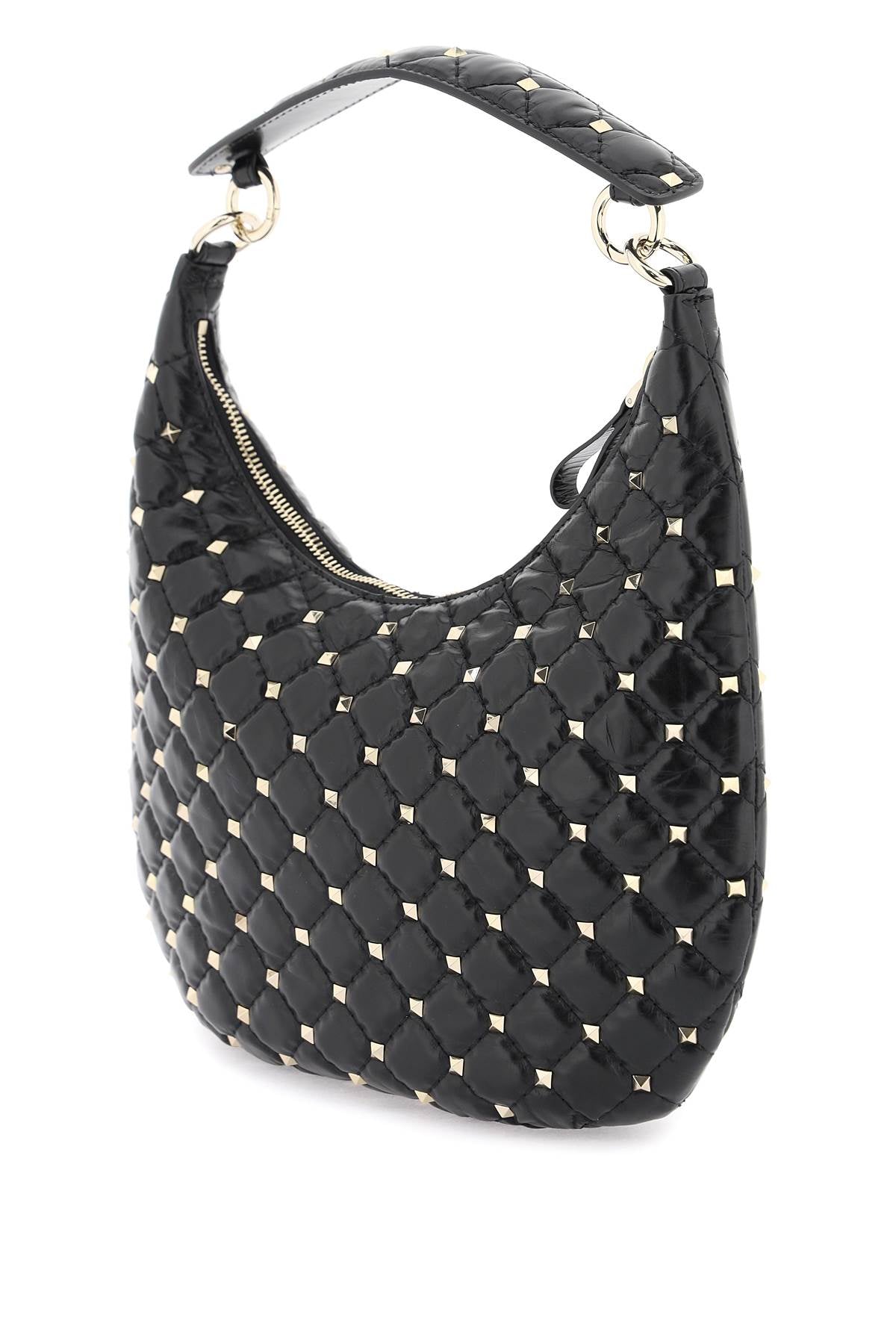 Valentino garavani small leather 'rockstud spike' hobo bag