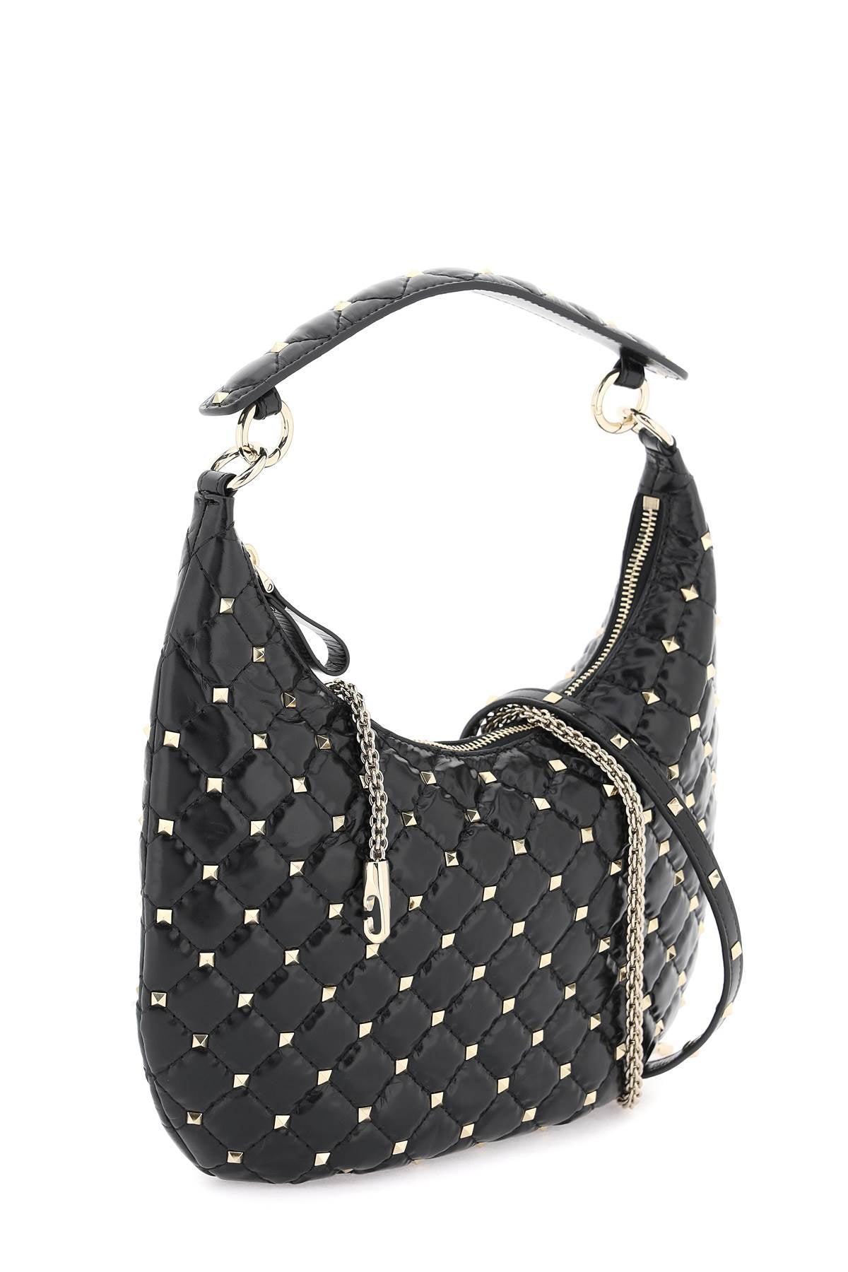 Valentino garavani small leather 'rockstud spike' hobo bag