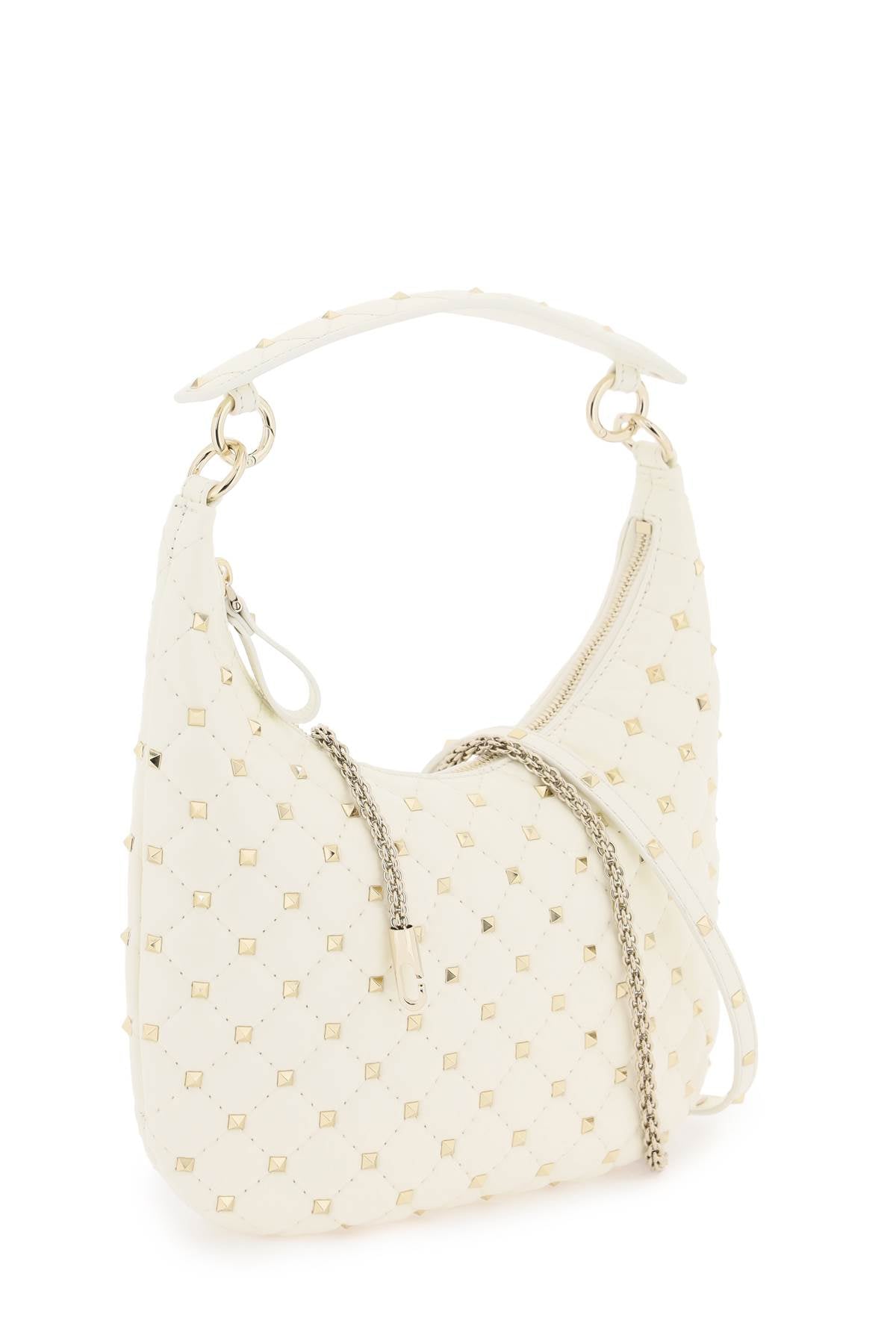 Valentino garavani small leather 'rockstud spike' hobo bag