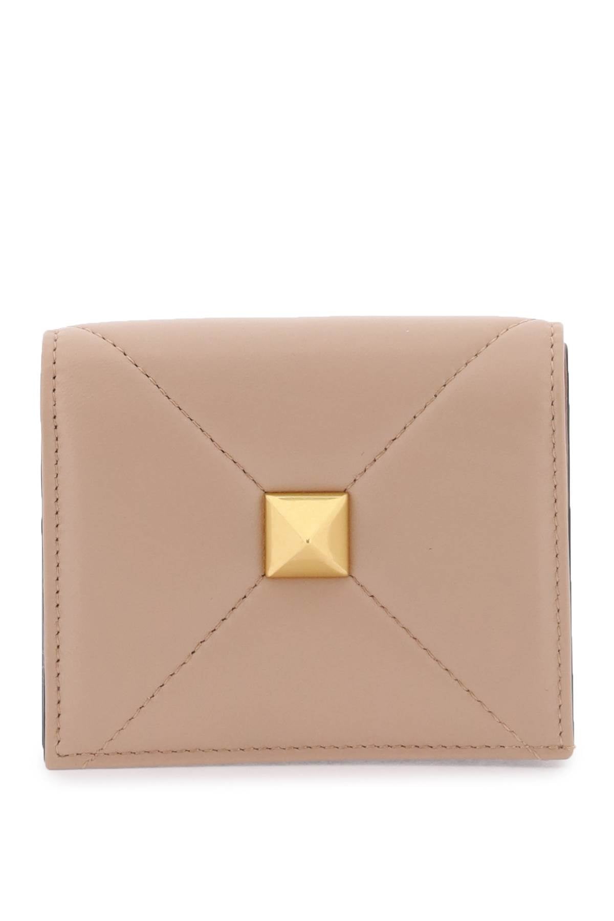 Valentino garavani roman stud small wallet in nappa leather