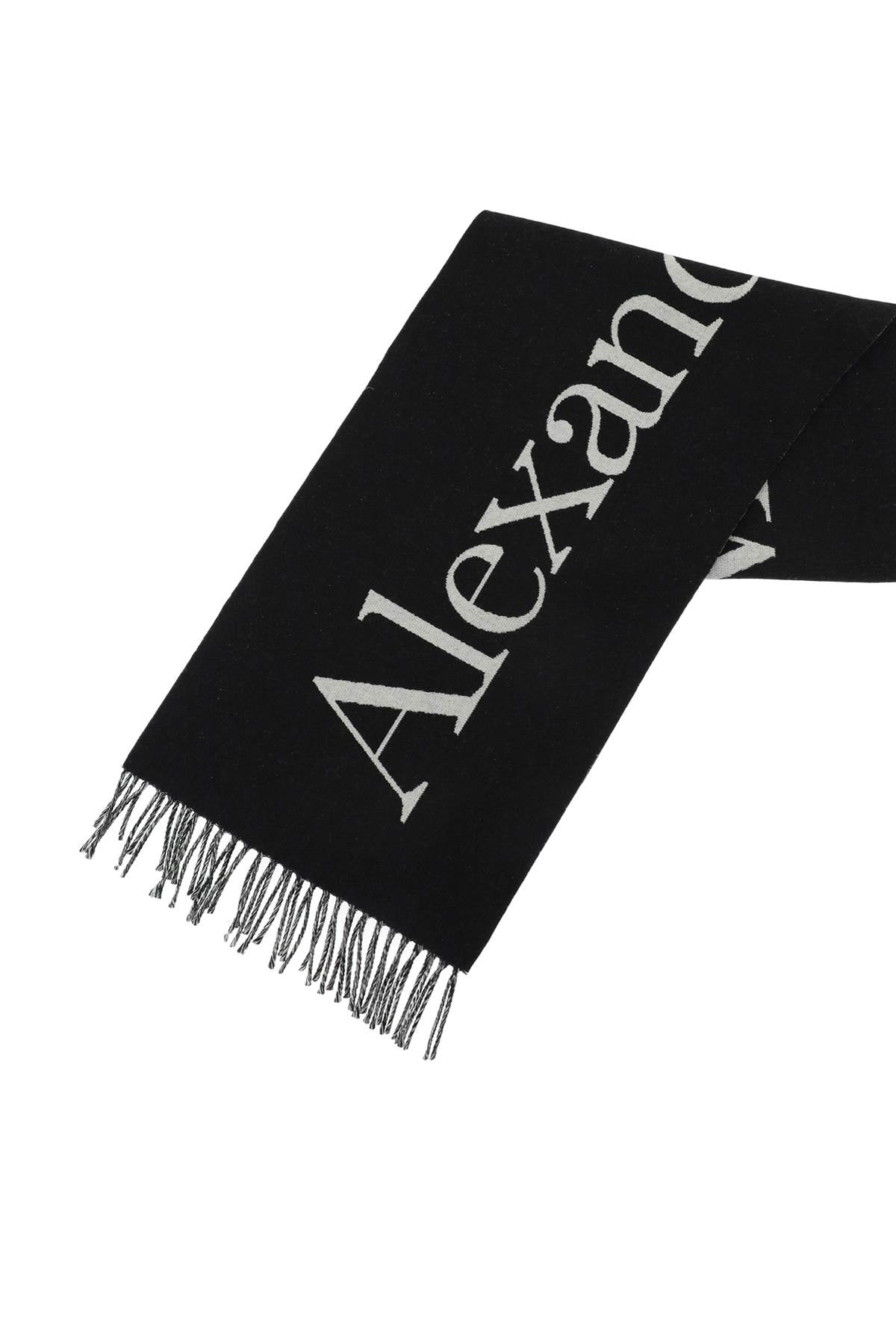 Alexander mcqueen jacquard wool reversible scarf