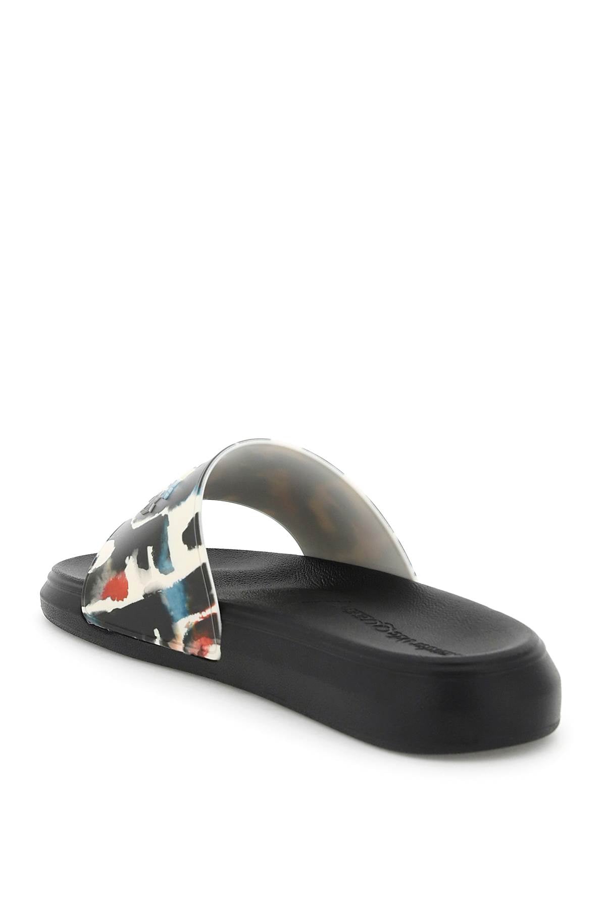 Alexander mcqueen watercolor print rubber slides