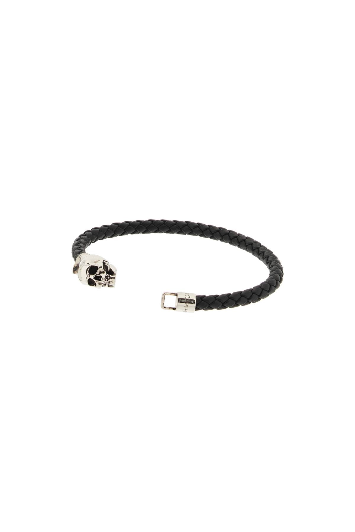 Alexander mcqueen skull braided leather bracelet