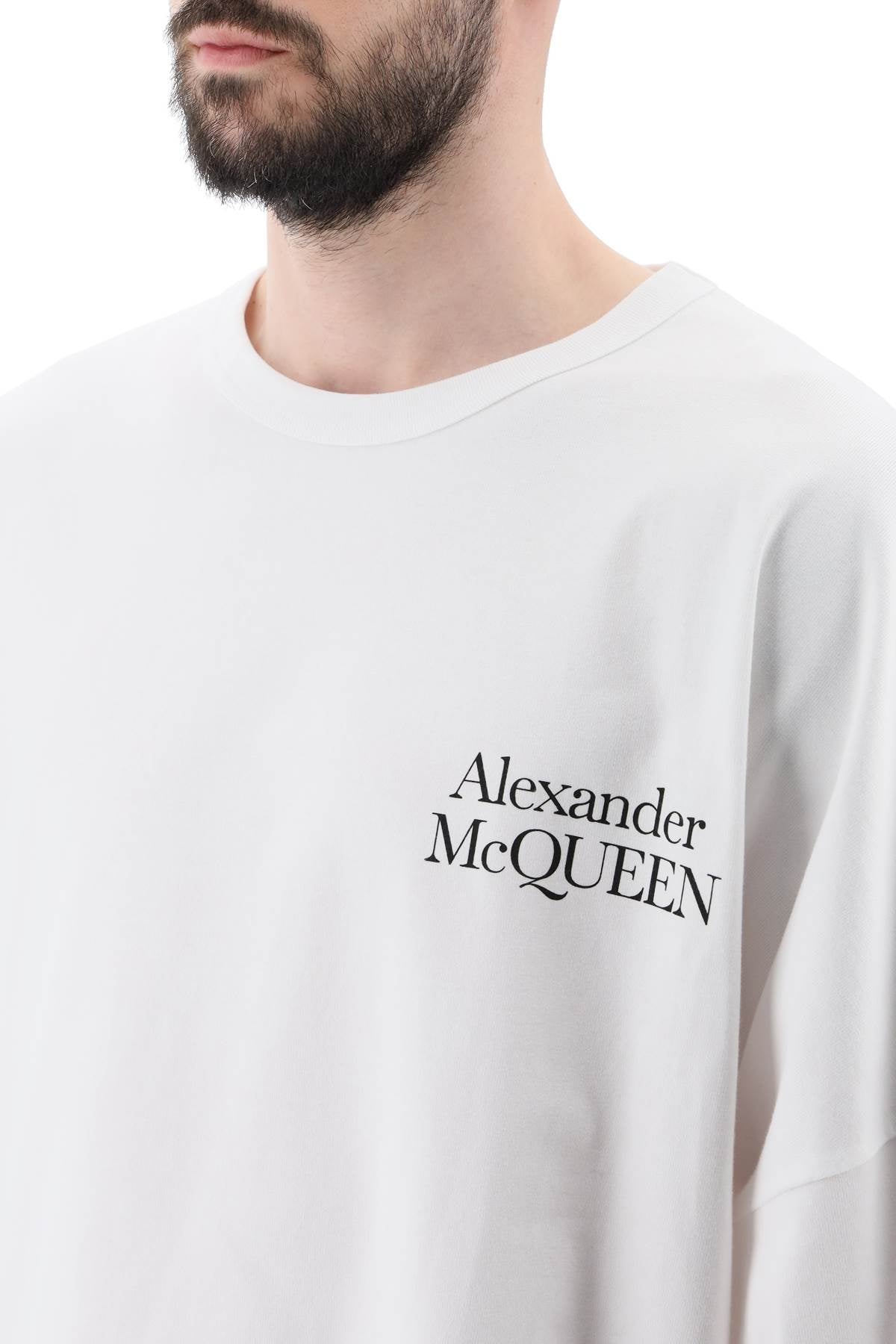 Alexander mcqueen maxi logo print oversized t-shirt