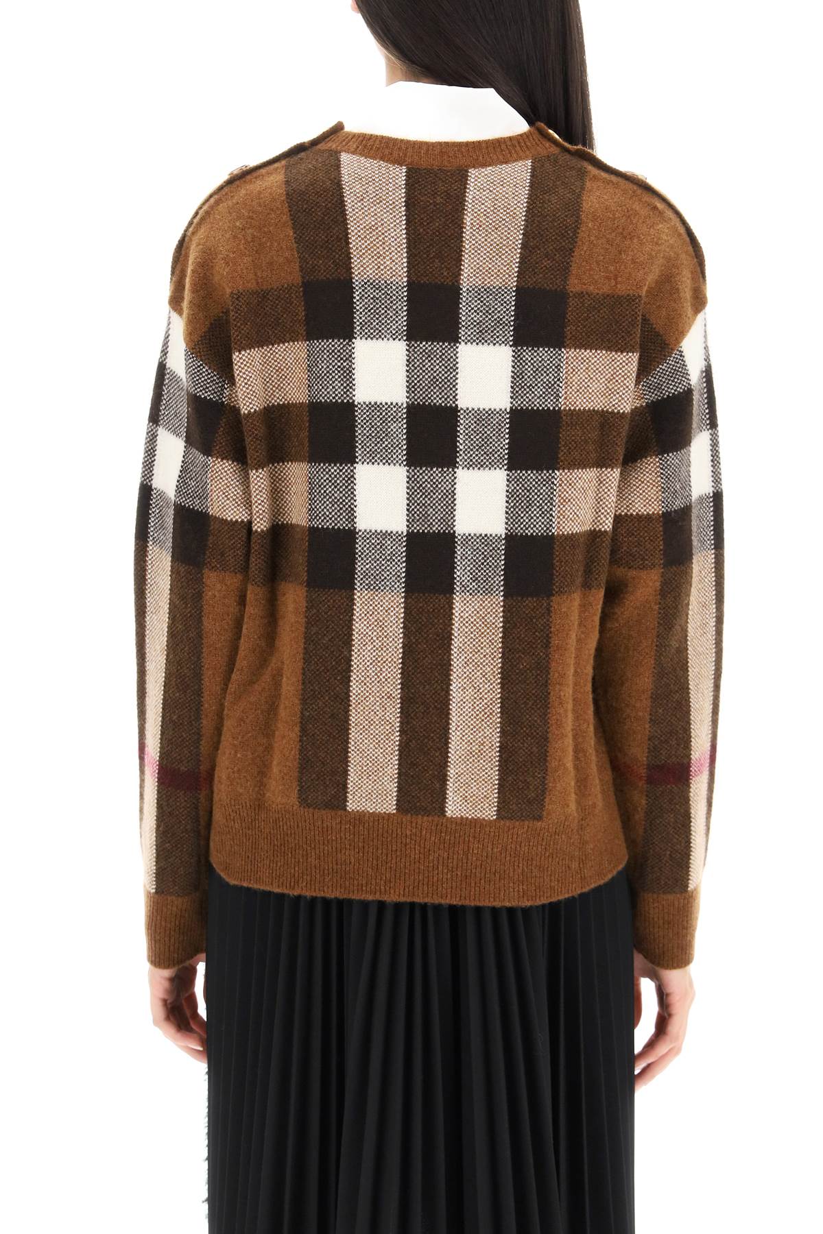 Burberry 'darla' exaggerated check sweater in wool and cashmere