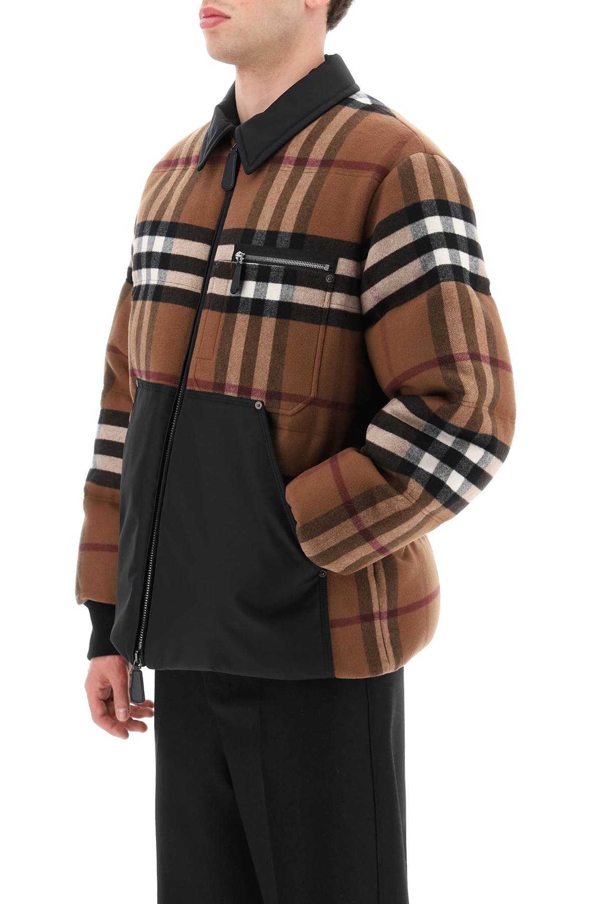 Burberry exaggerated check down jacket