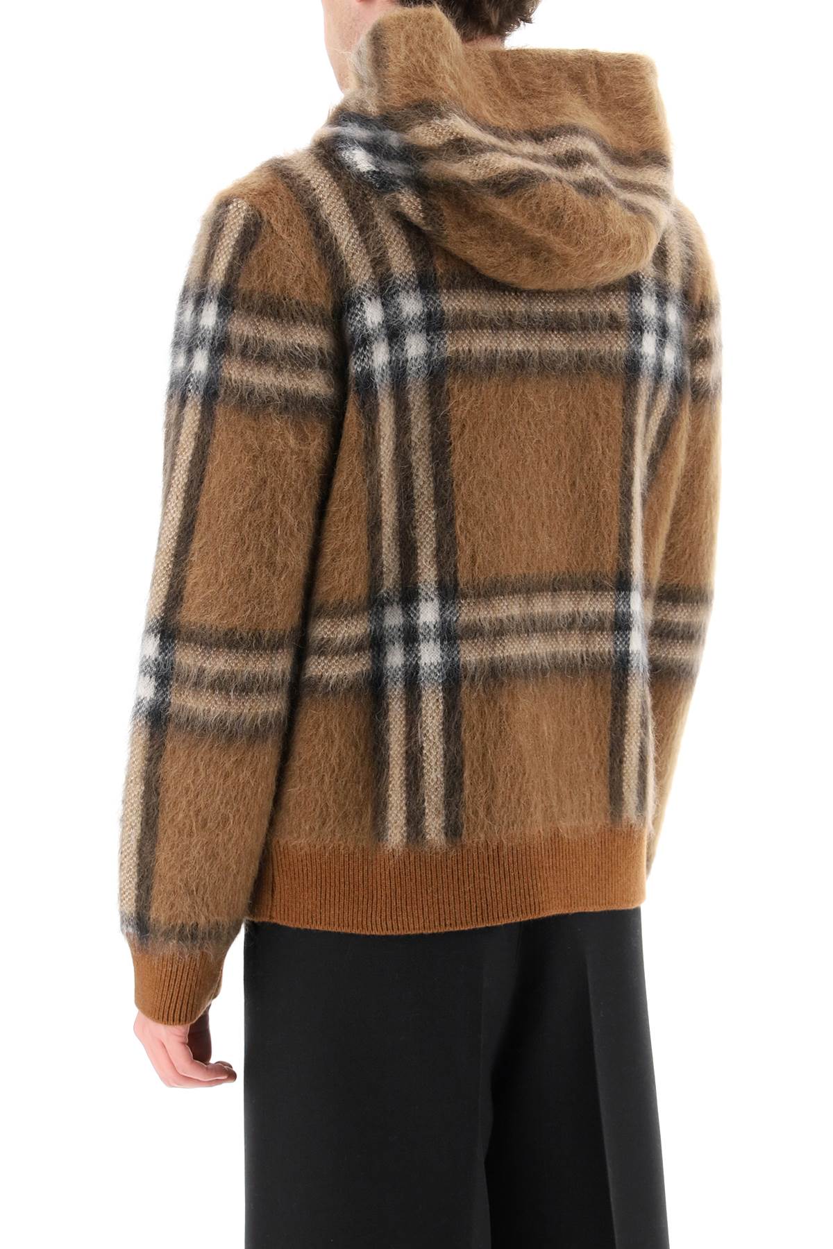 Burberry mohair and wool blend pullover featuring jacquard tartan