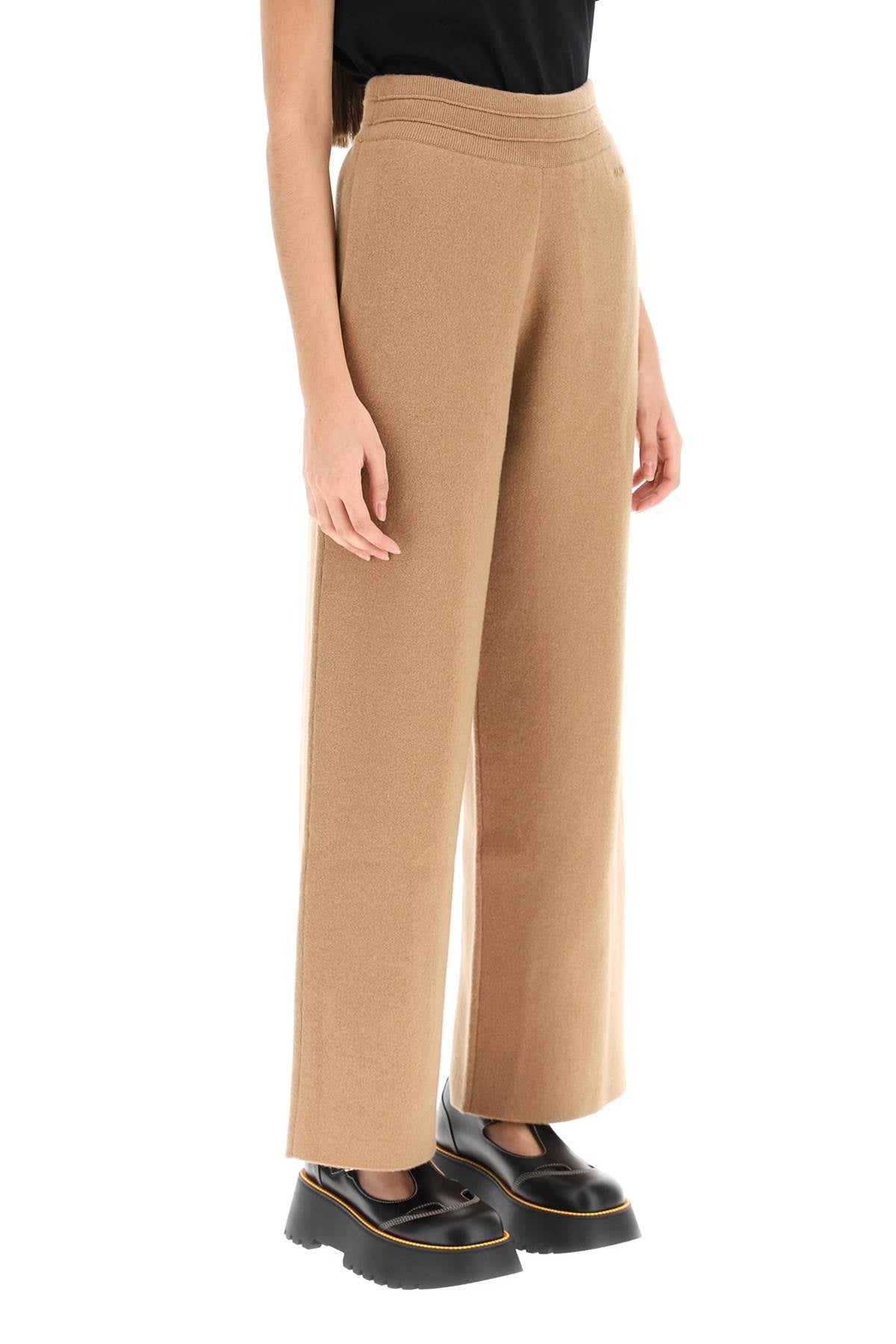 Burberry cashmere jogger pants with logo embroidery