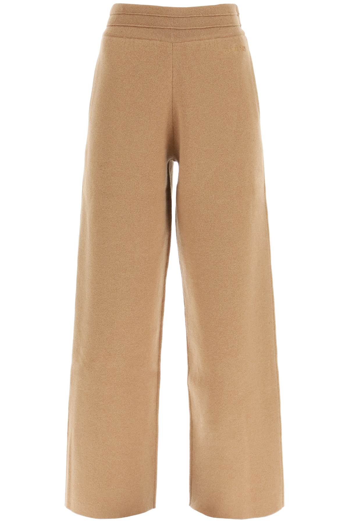 Burberry cashmere jogger pants with logo embroidery