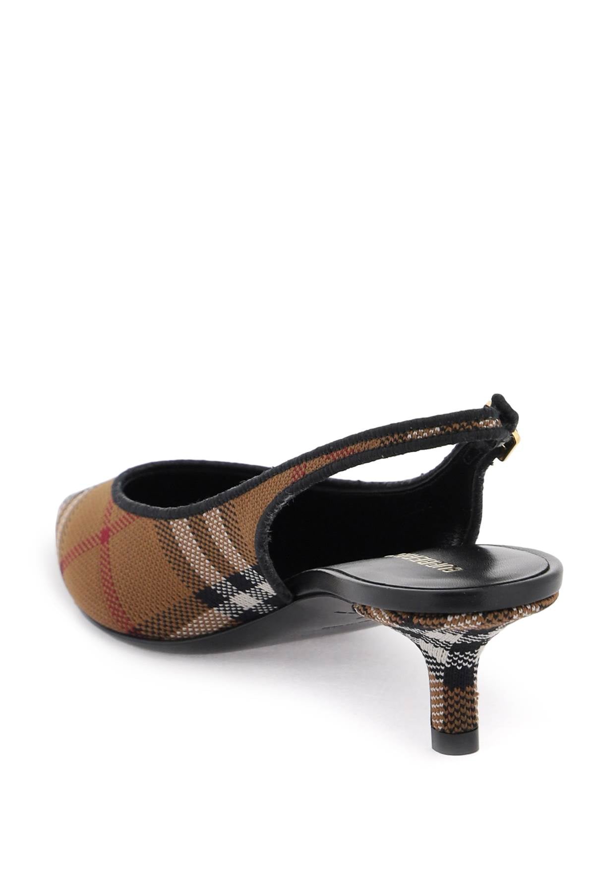 Burberry check motif slingback pumps