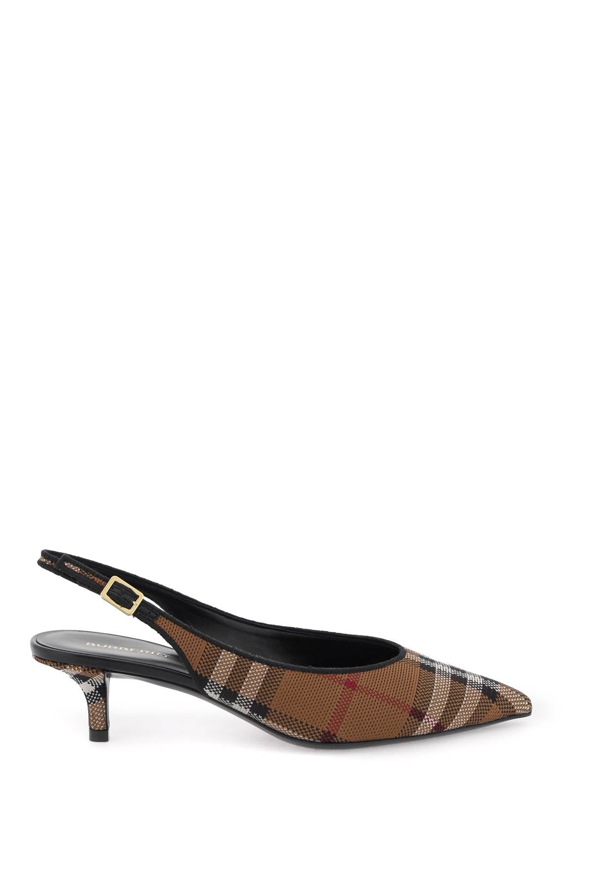 Burberry check motif slingback pumps