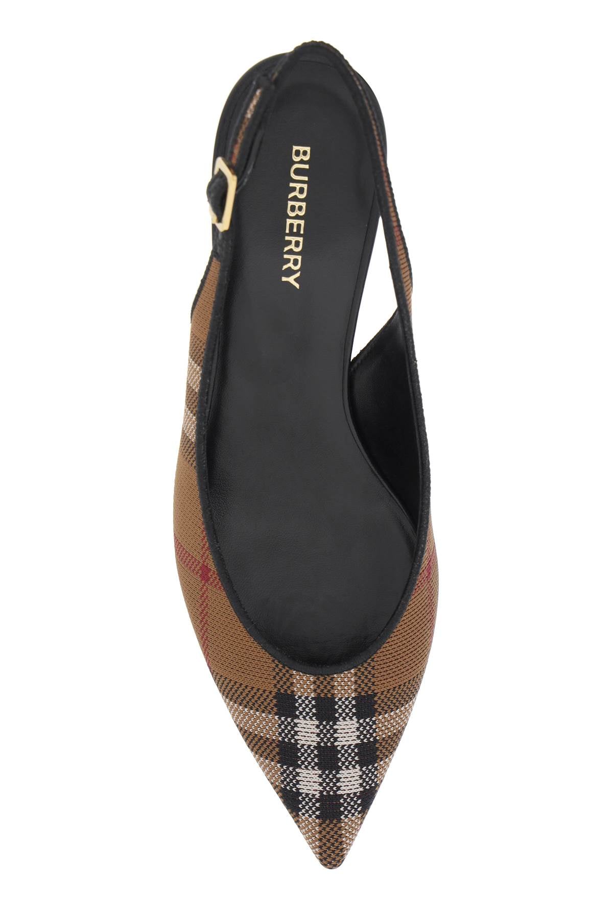 Burberry check motif slingback pumps